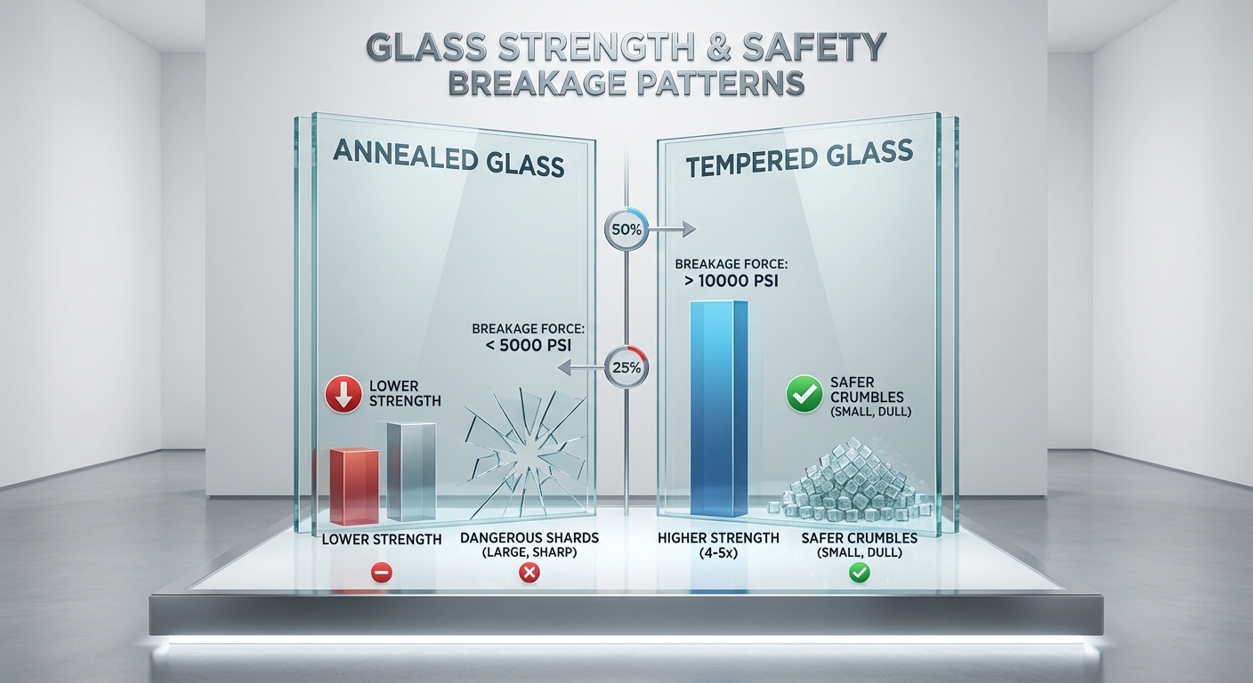 glass strength safety comparison infographic