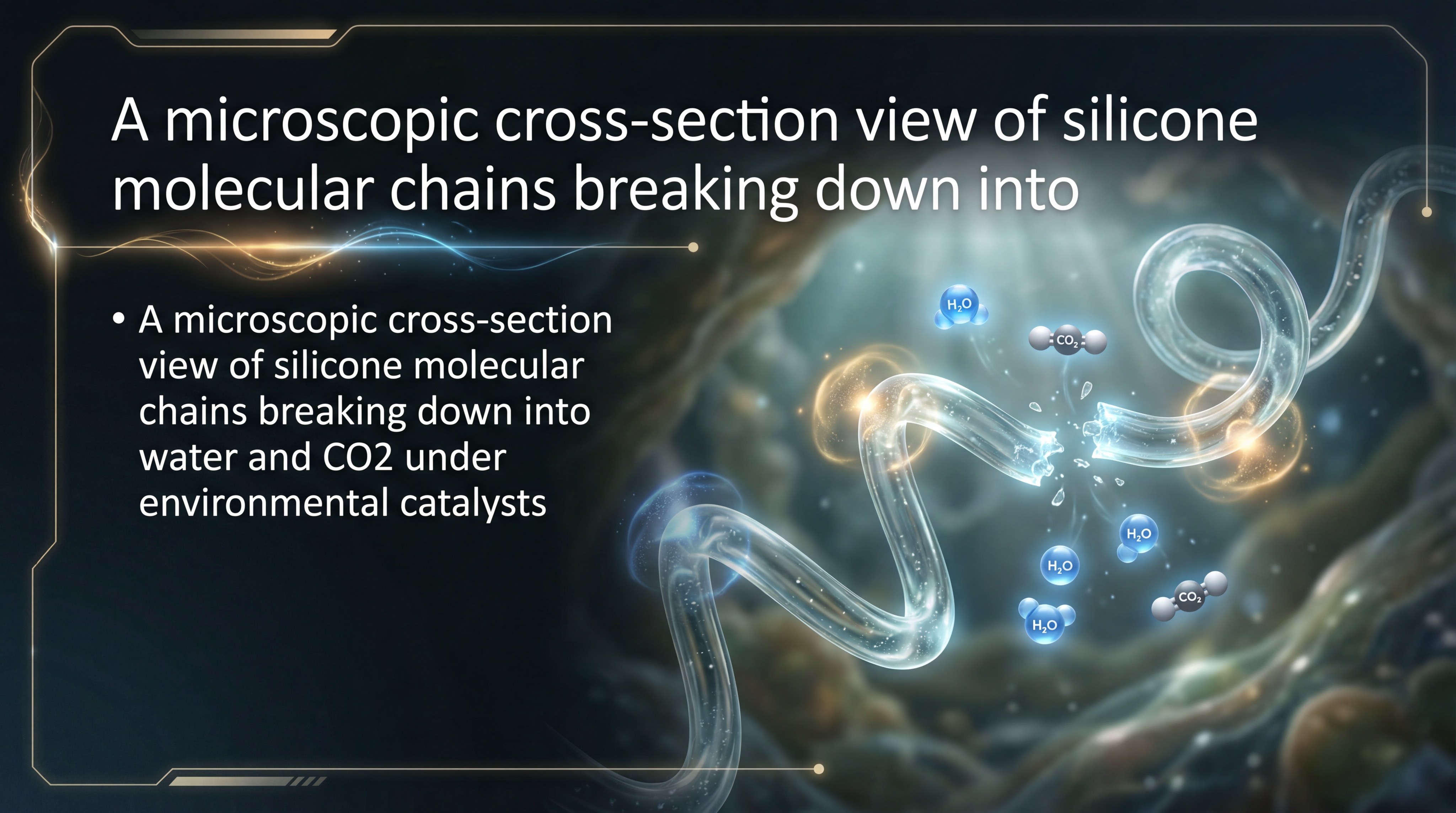Microscopic view of silicone molecular chains breaking down