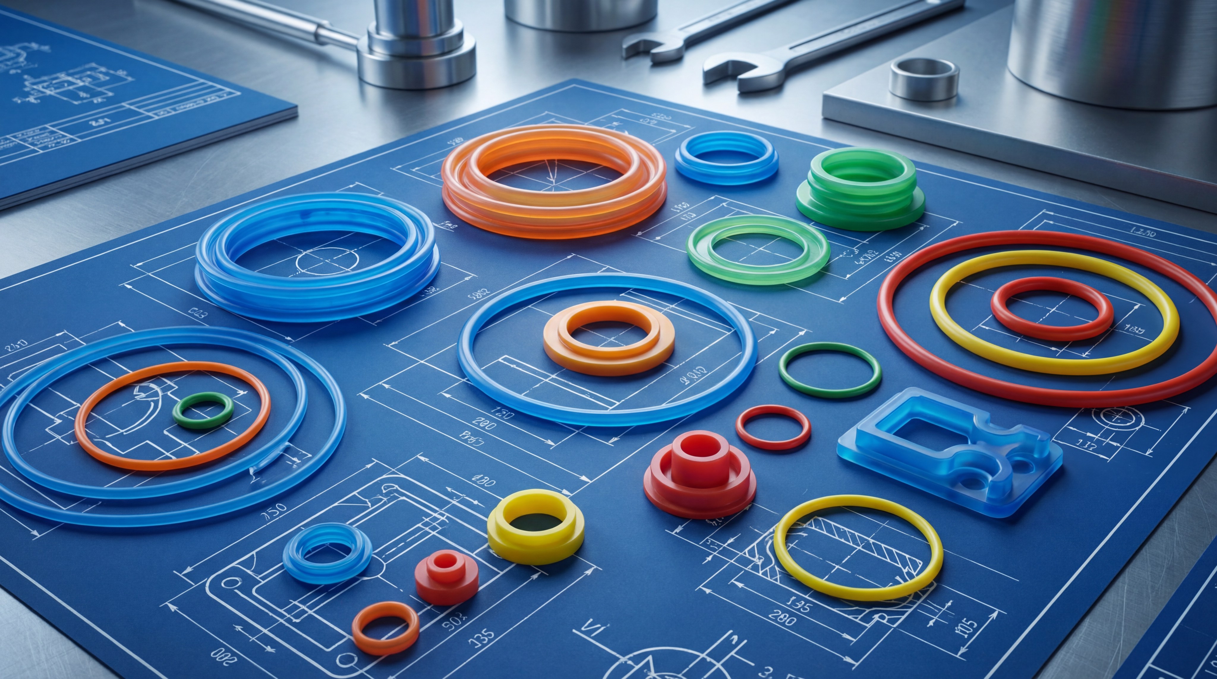 colorful silicone industrial parts assembly