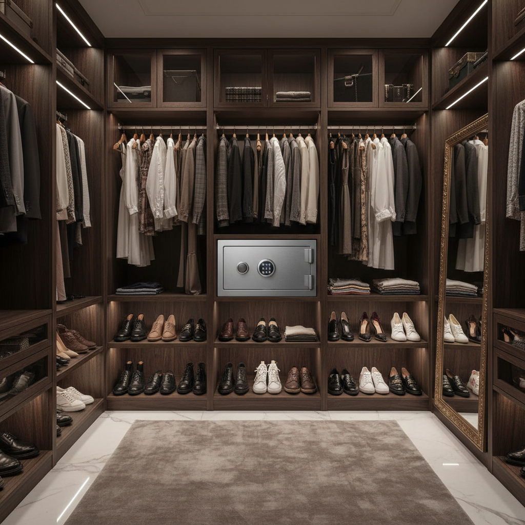Luxury bedroom closet safe