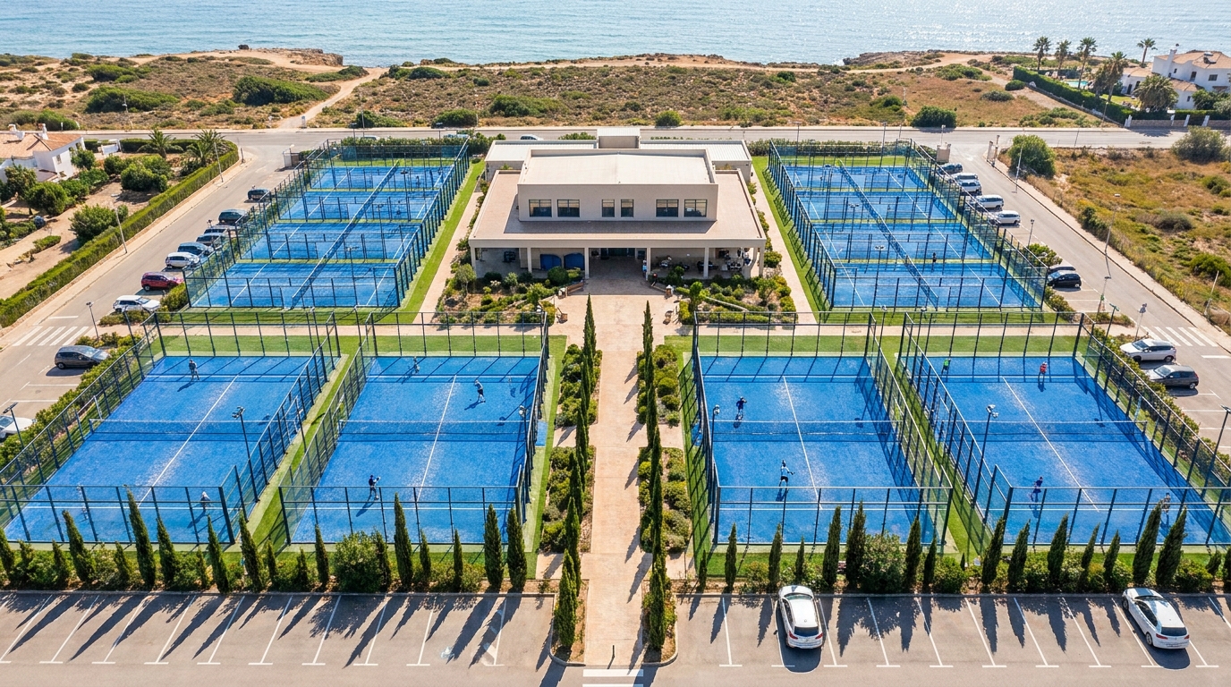 aerial padel club courts