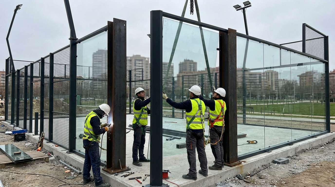 padel court construction installation