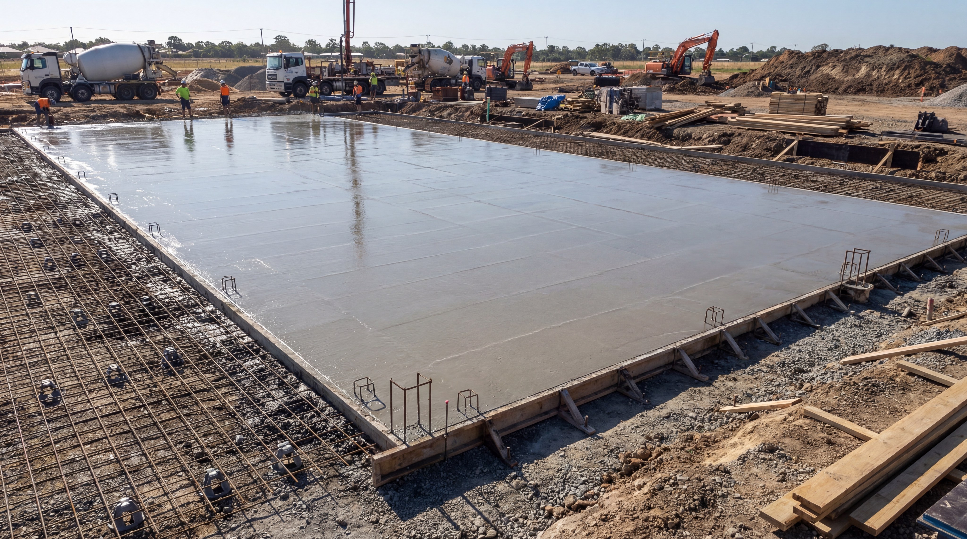concrete slab sports court construction