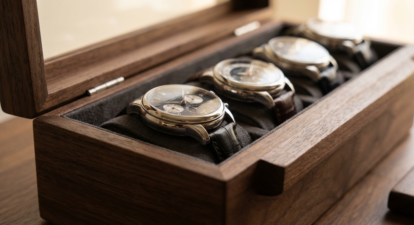 Luxury Watches in Wood Box
