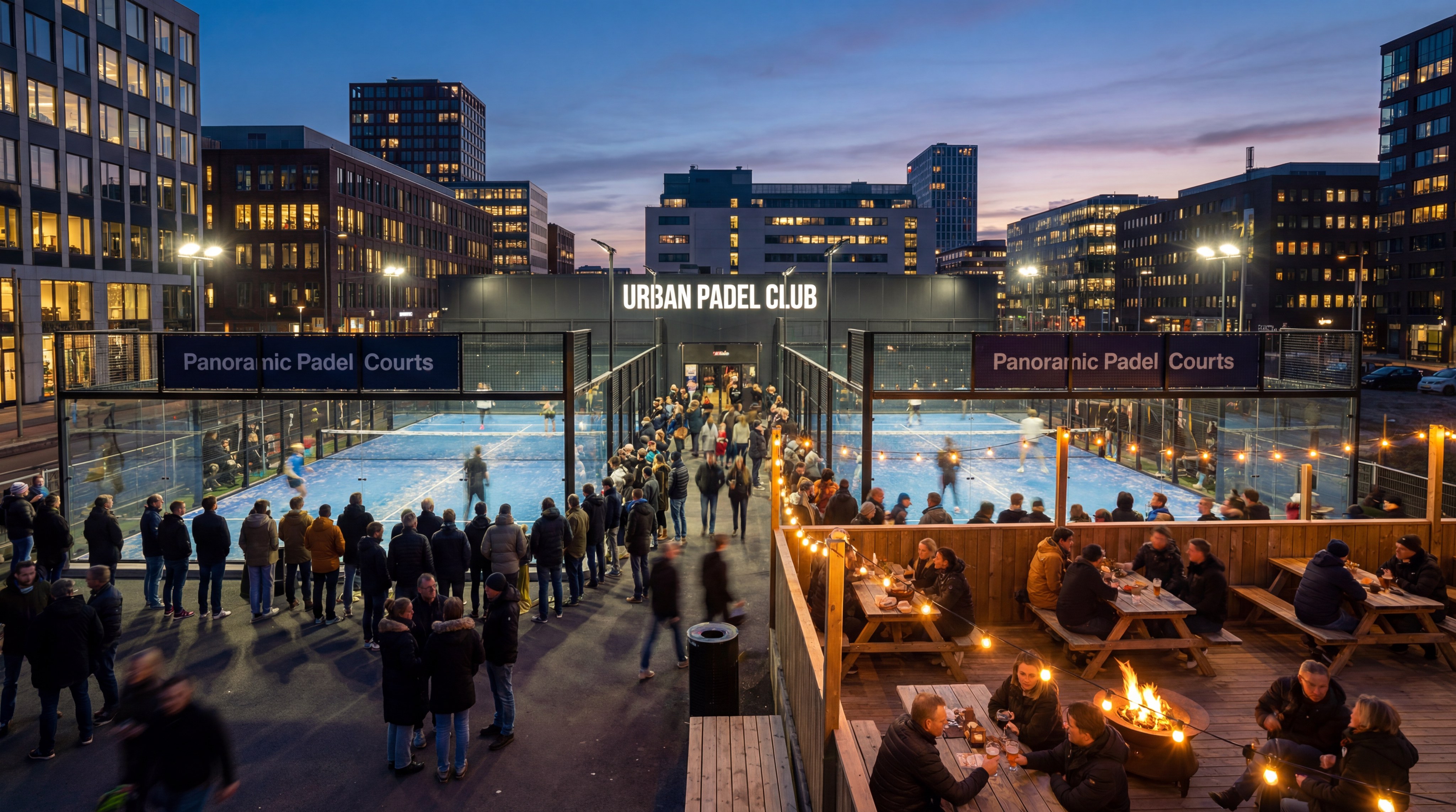 urban padel club twilight scene