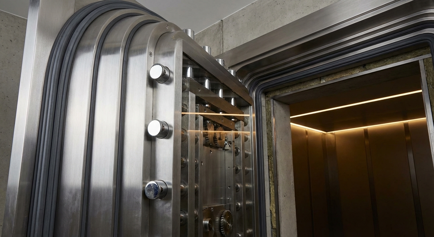 steel safe door closing