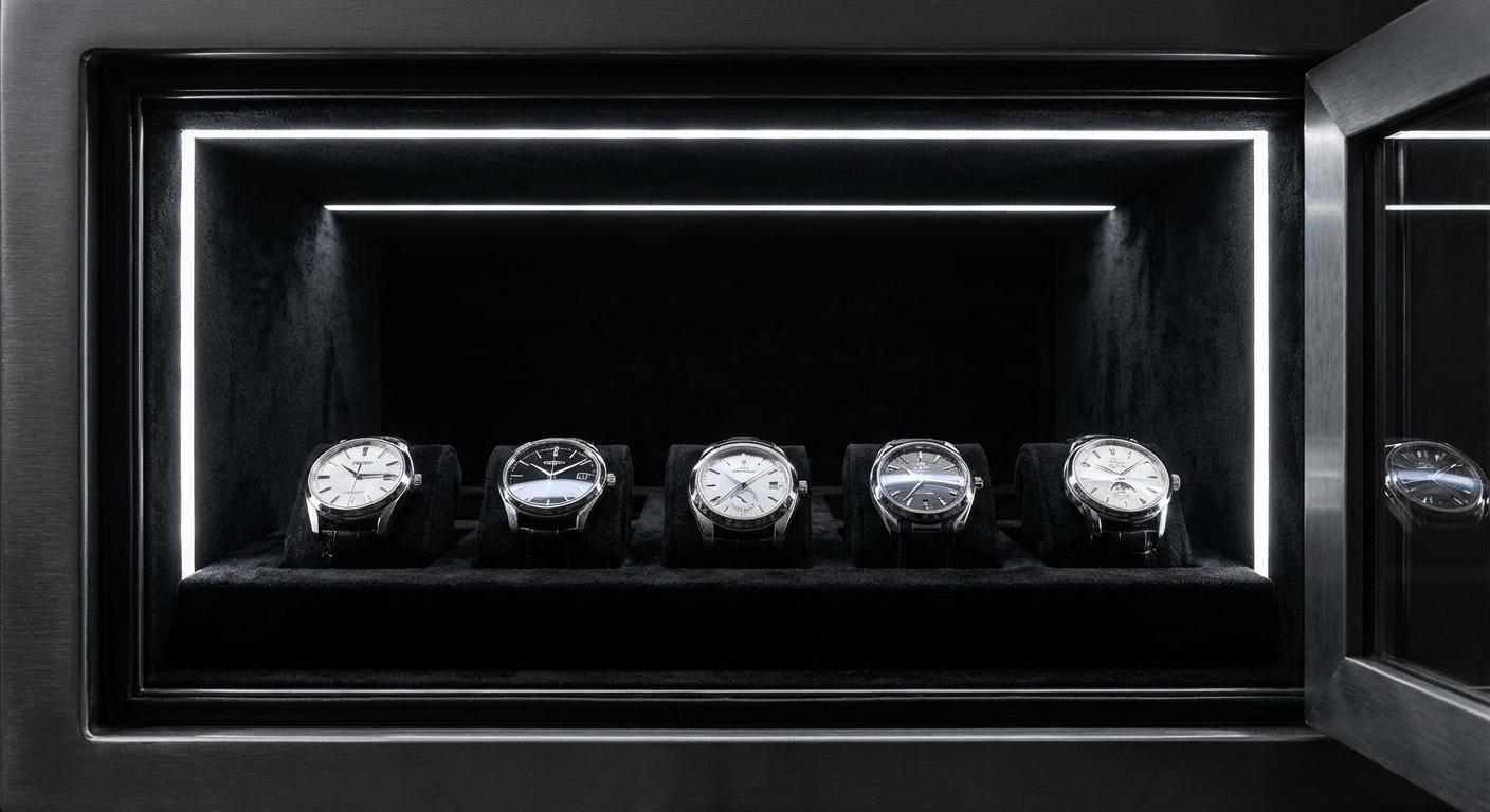 Illuminated Watch Safe Interior Display