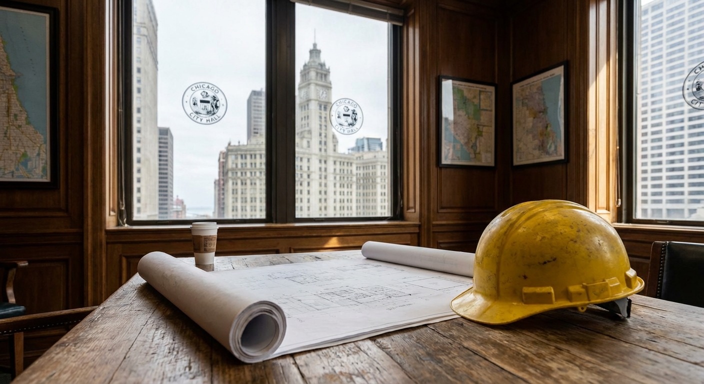 construction blueprints hardhat chicago