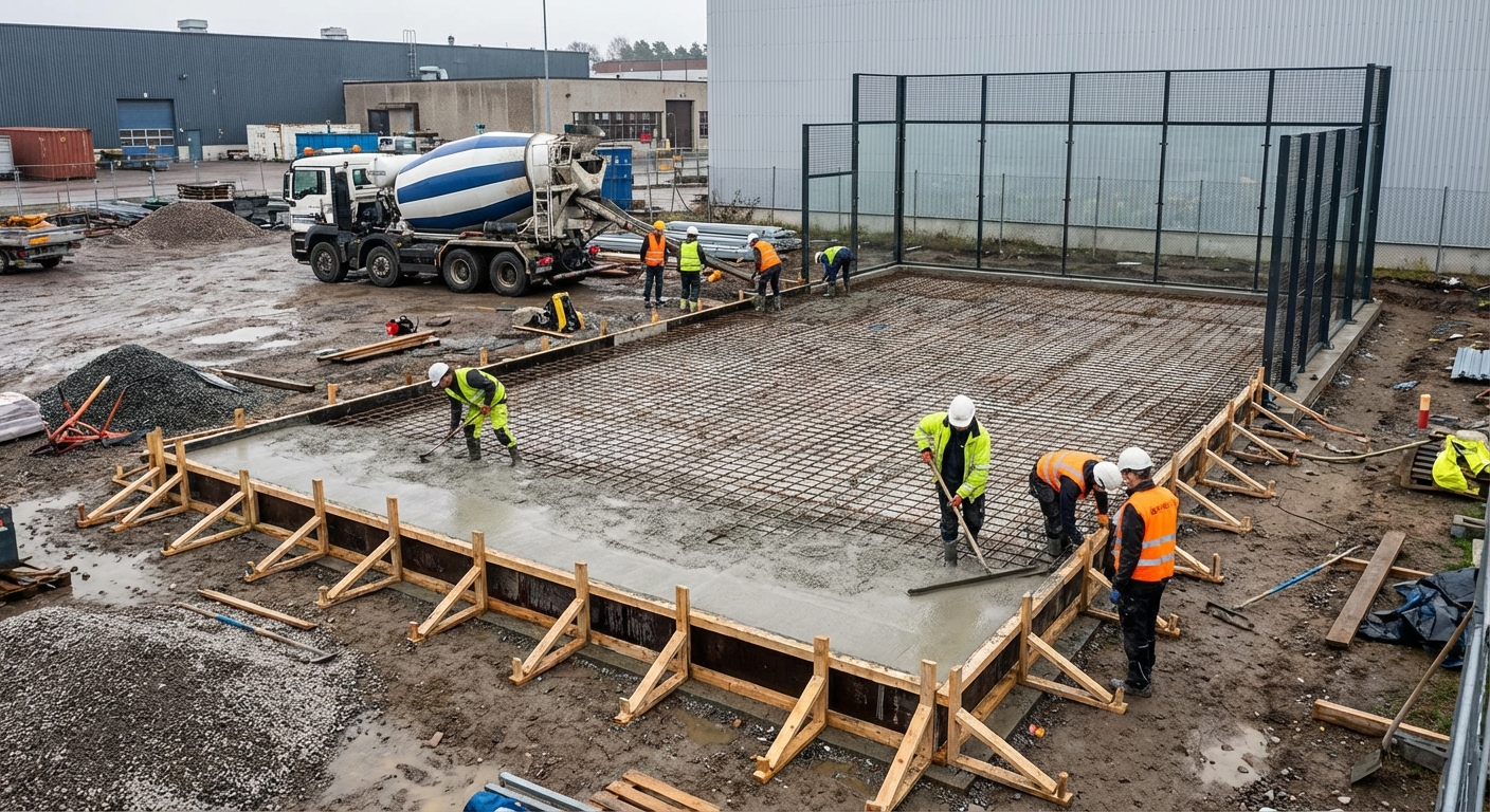 padel court foundation installation