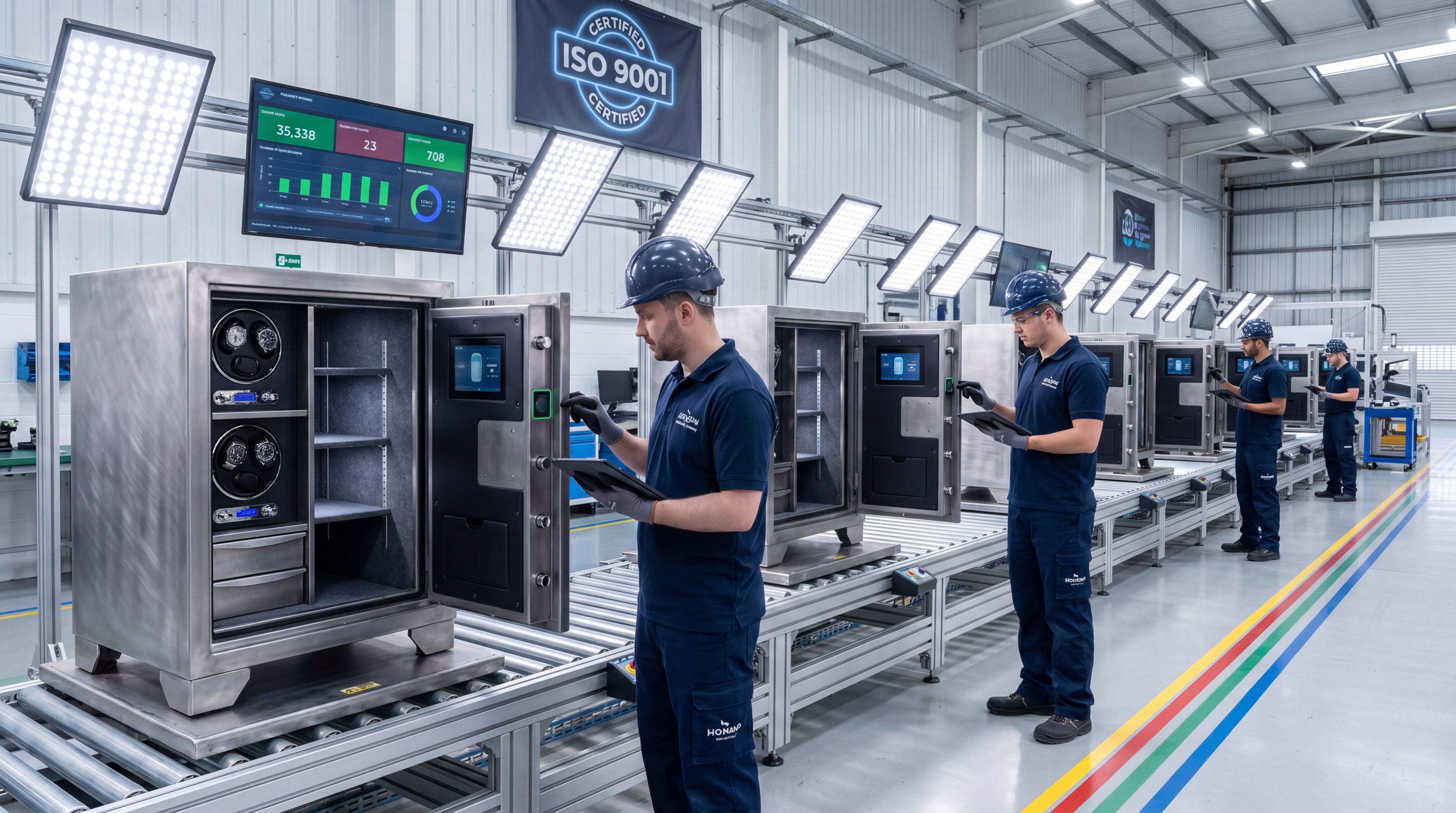 luxury safe assembly line production