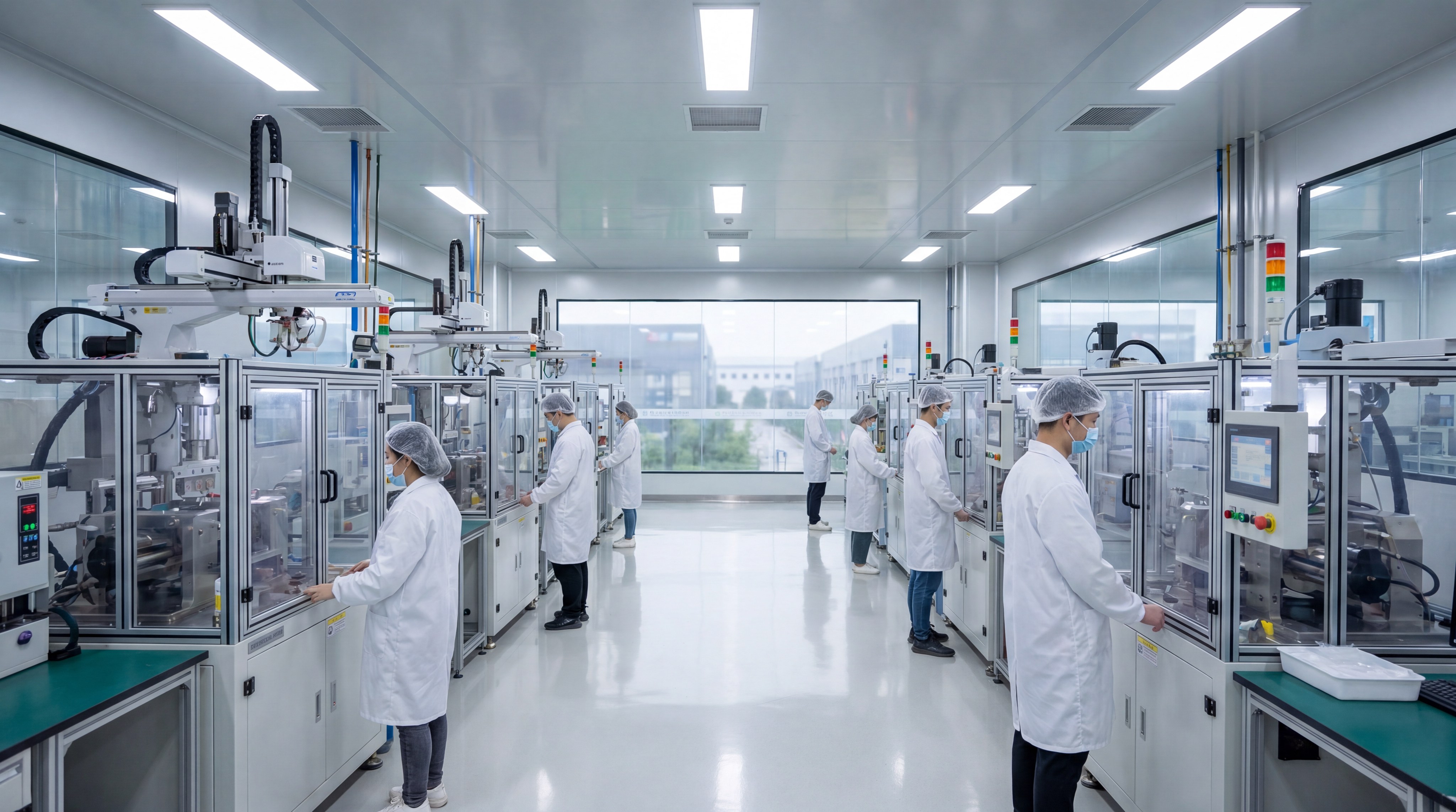 Modern clean-room LSR injection molding facility in China with technicians