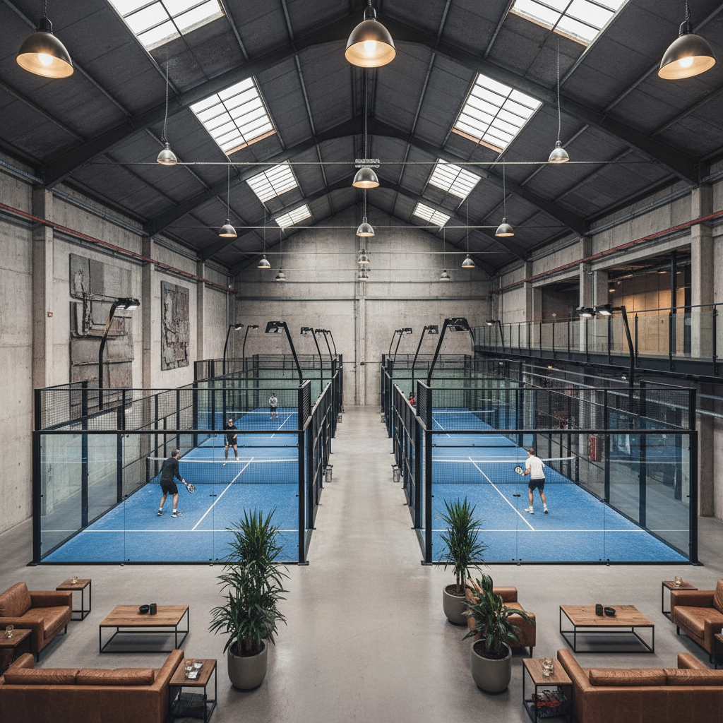 indoor padel club interior