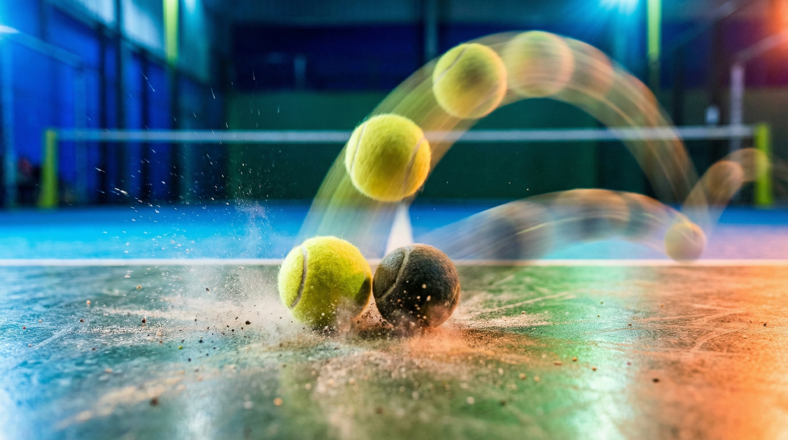 high speed photography of ball bounce trajectories