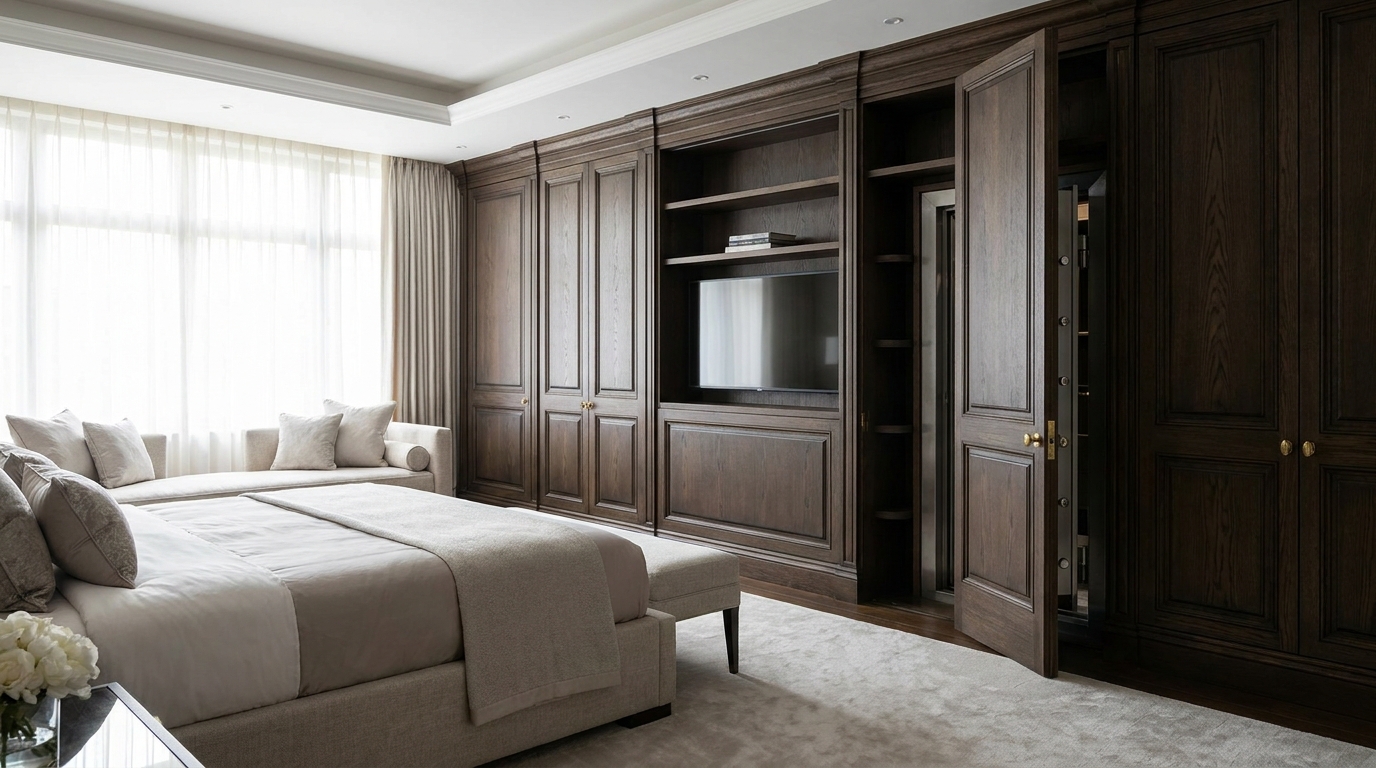 luxury master suite hidden safe