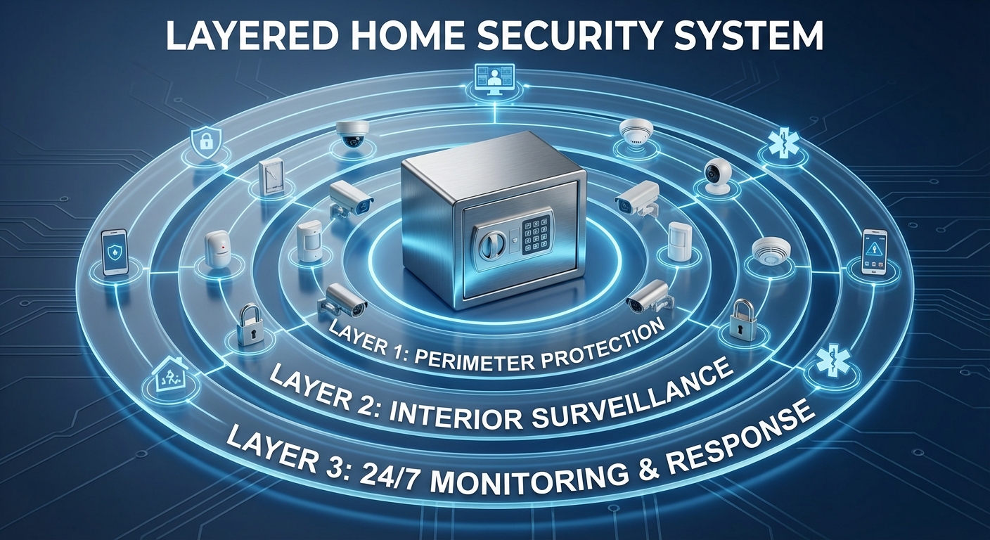 home security layered infographic