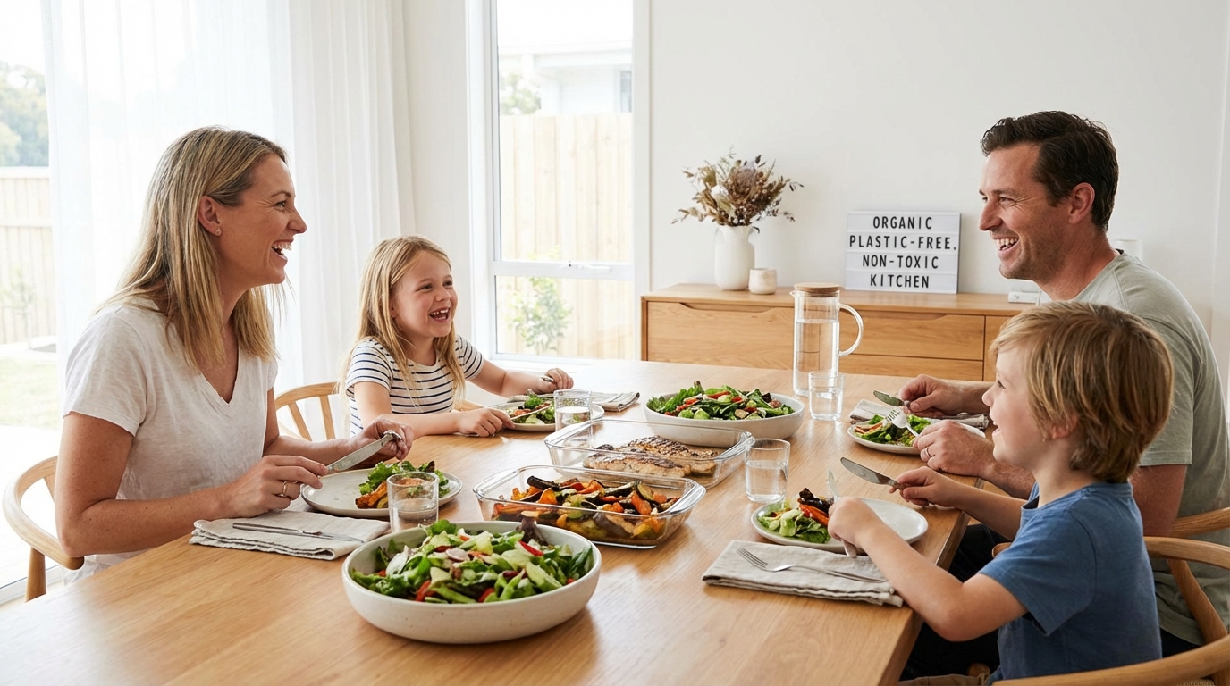 healthy family dining scene