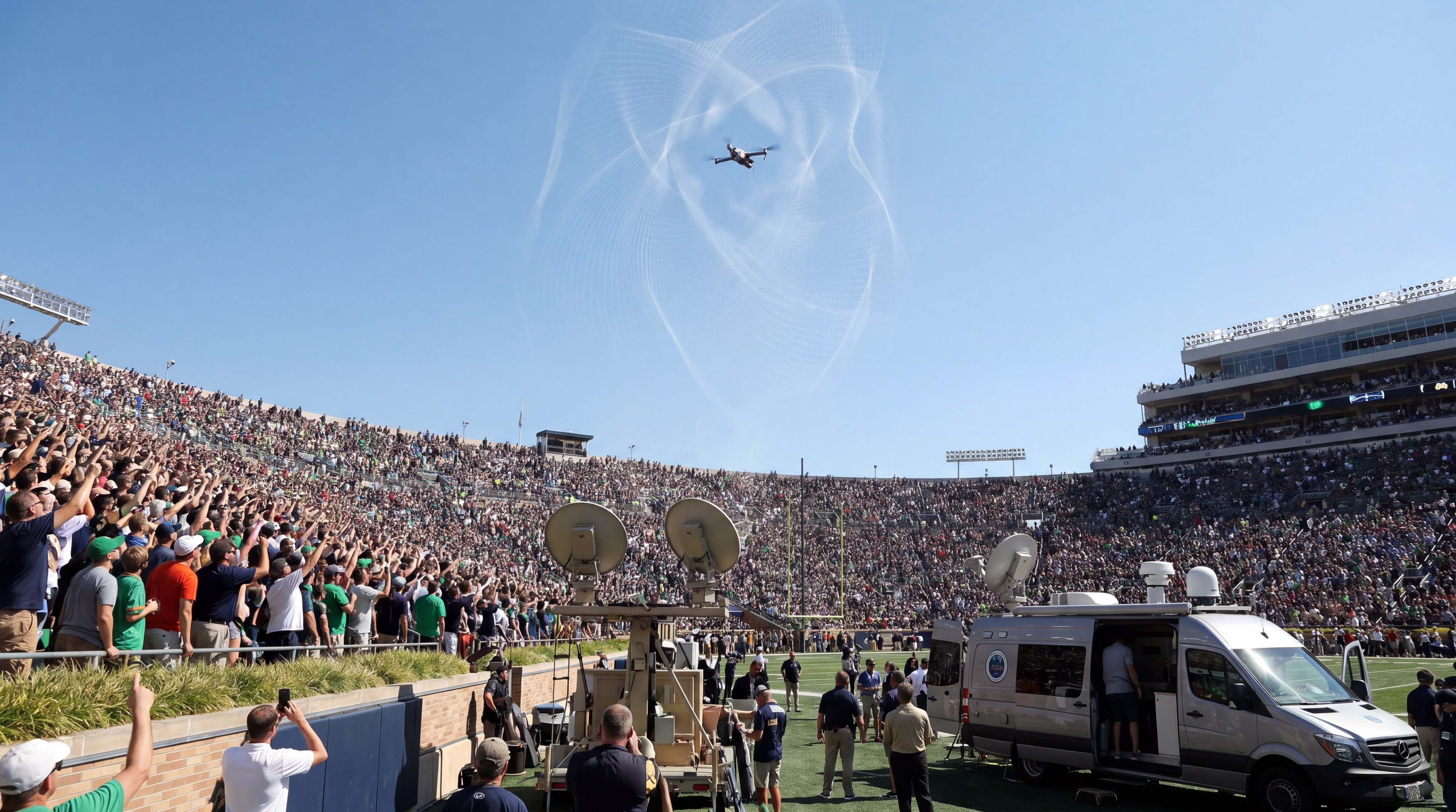 Drone neutralization at a stadium