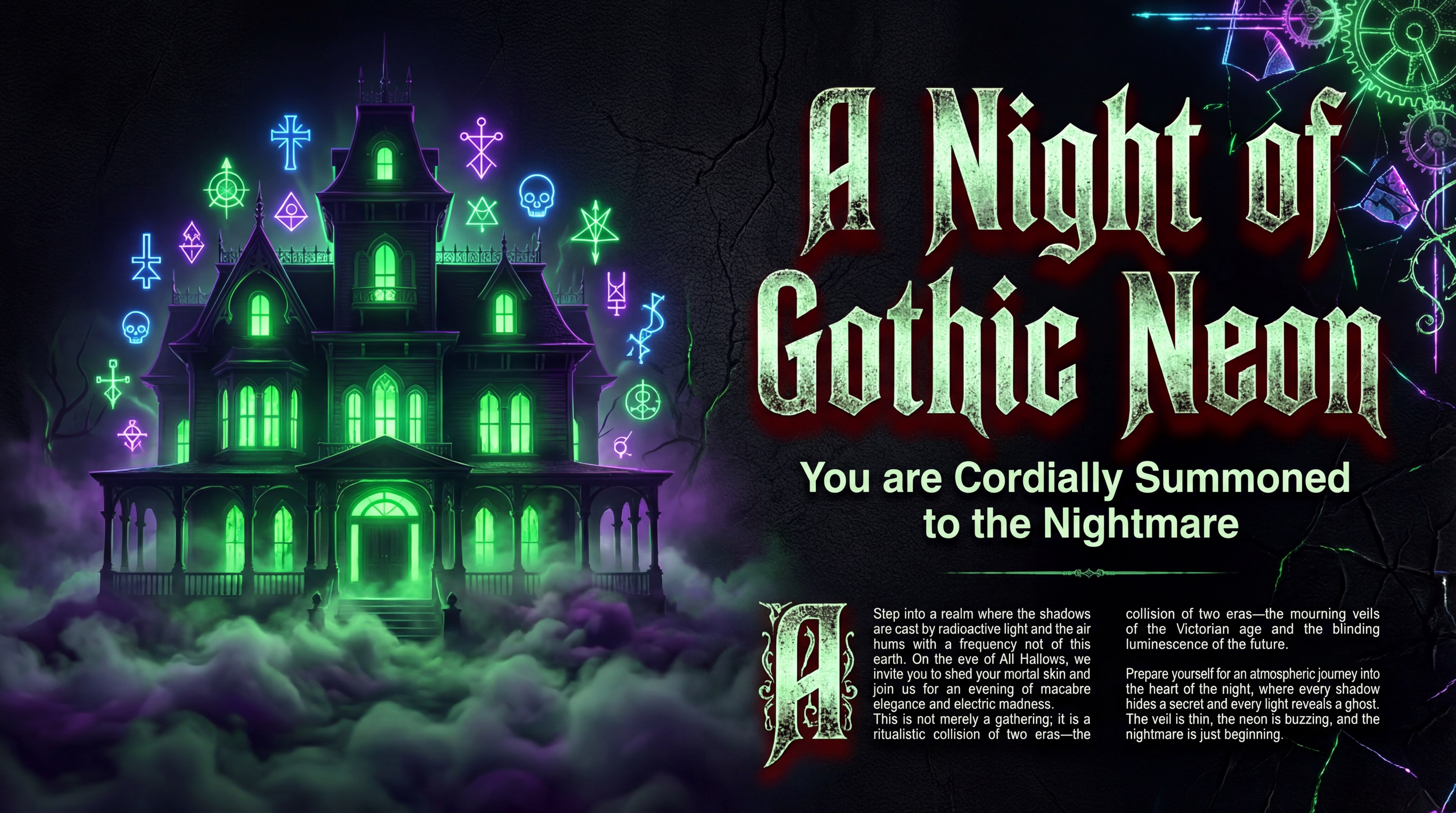 Halloween-themed party invitation