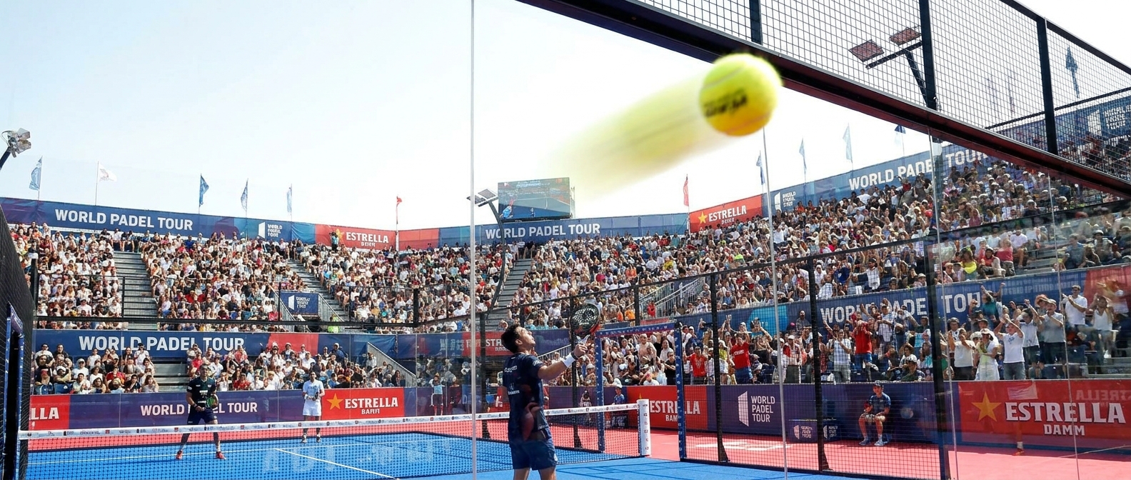 padel ball exit court shot