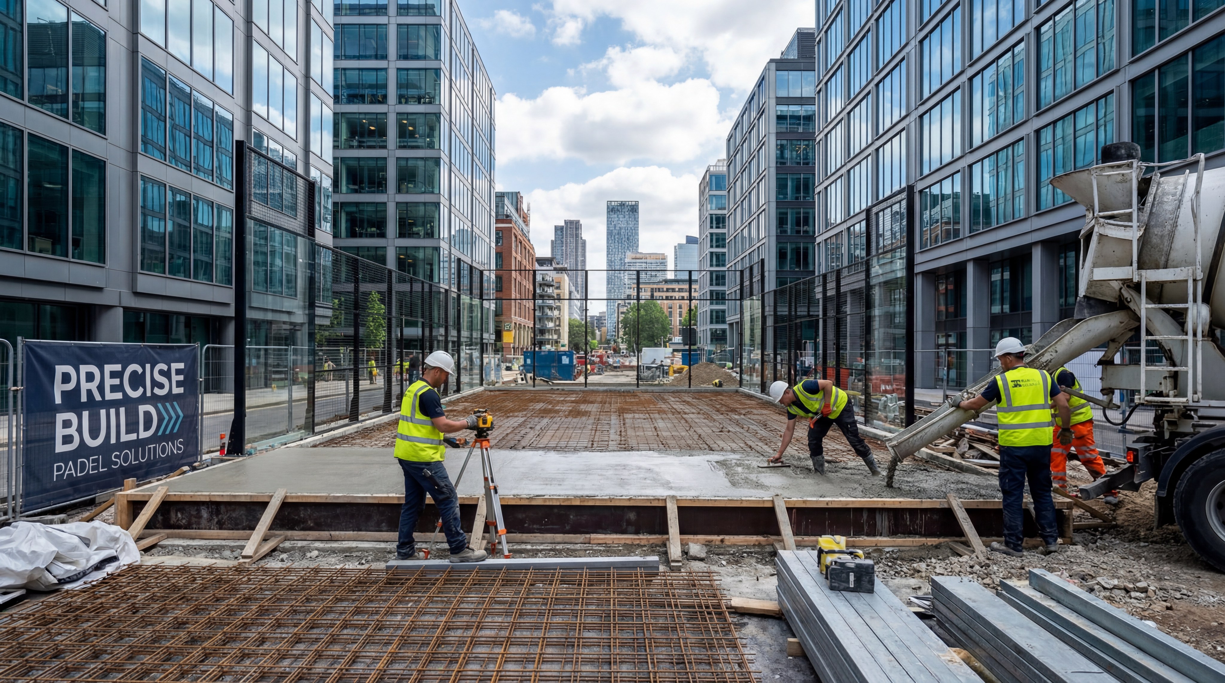 padel court foundation installation