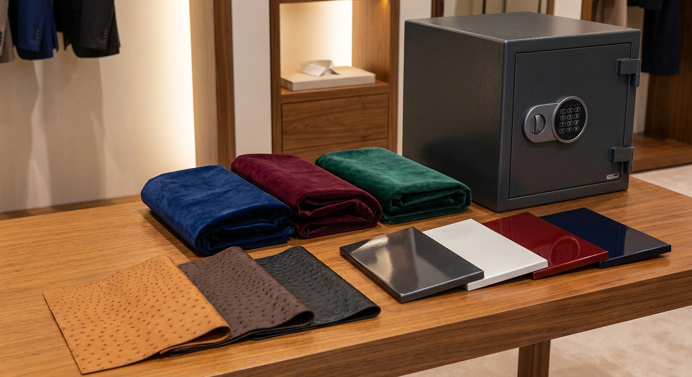 Samples of premium leather and paint customization