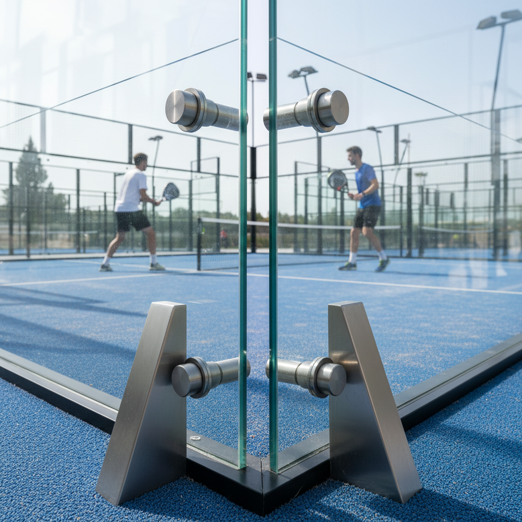 padel court corner glass