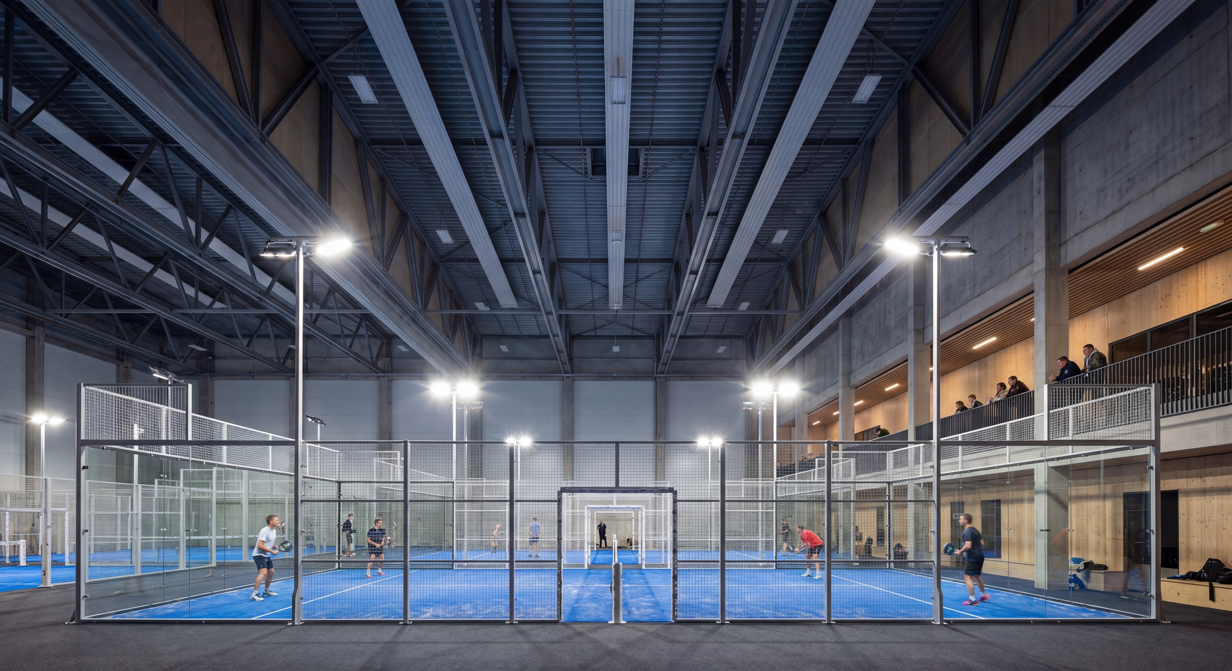 photorealistic padel court interior