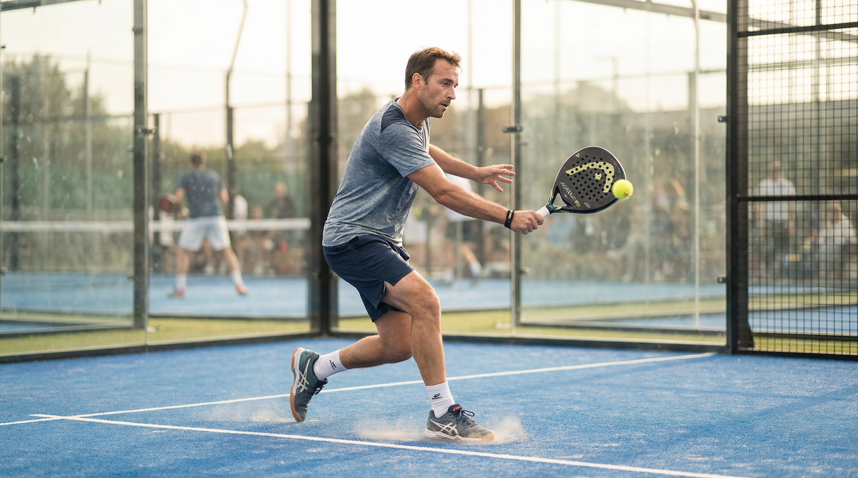 Padel player underhand serve action