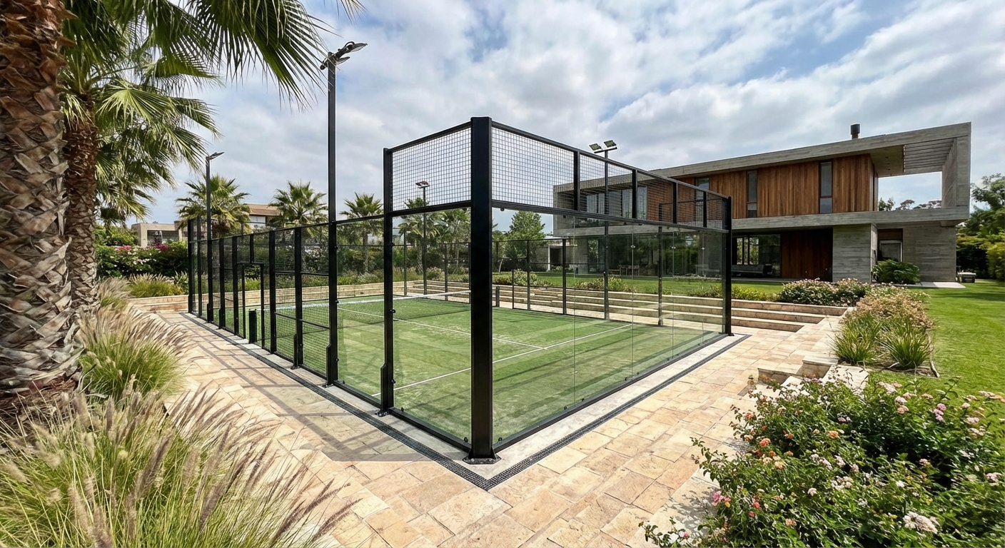 modern padel court backyard