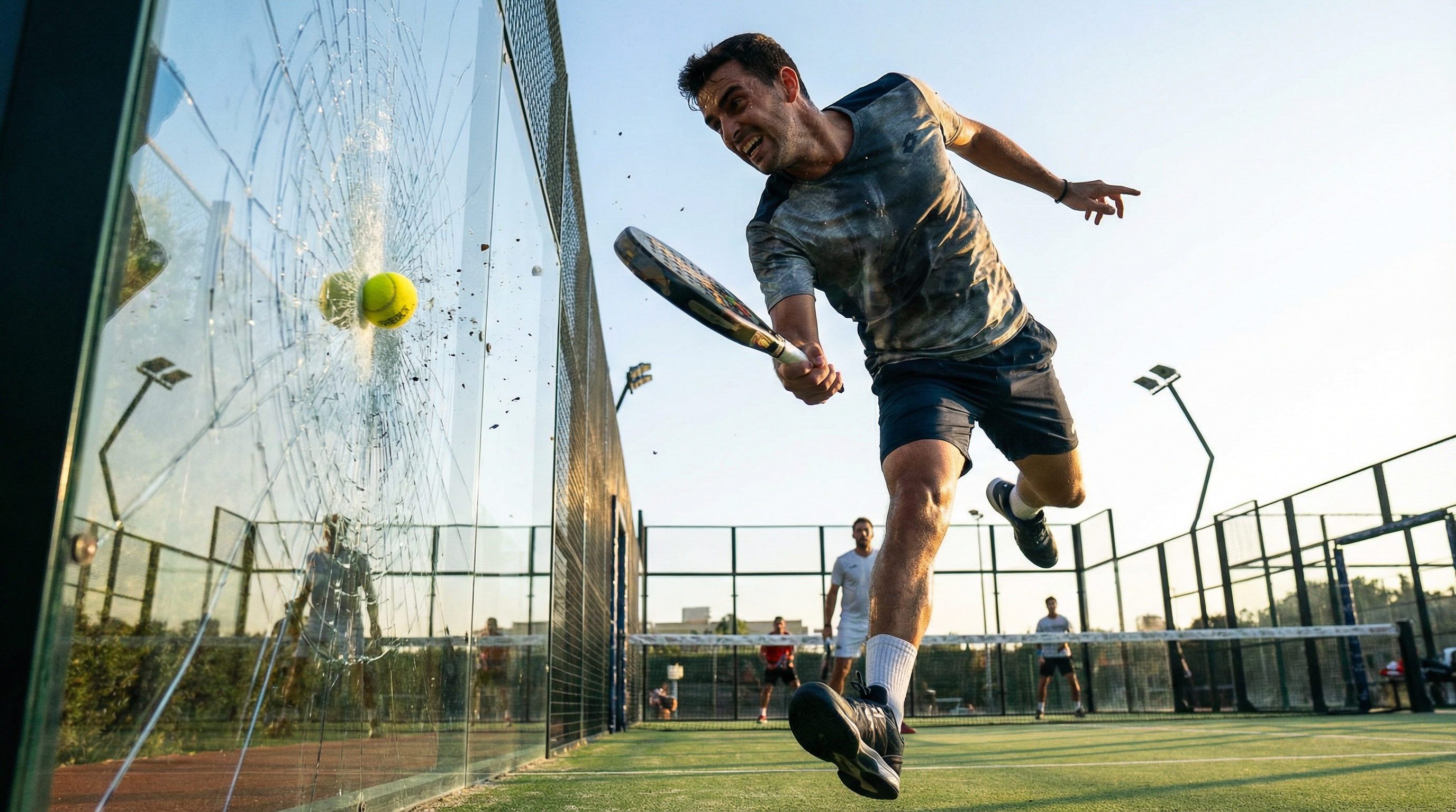 bandeja padel shot glass wall