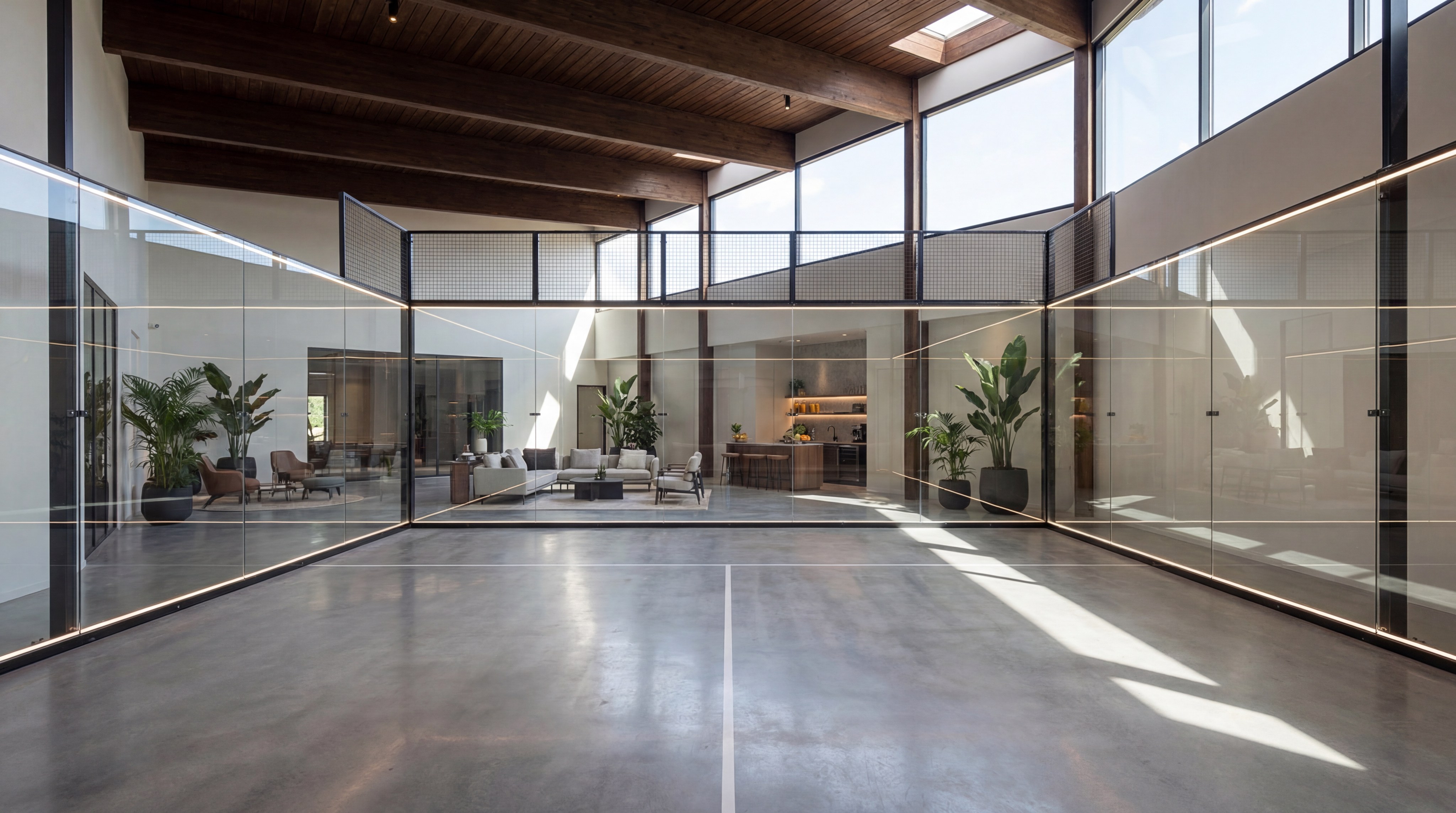 luxury padel court interior