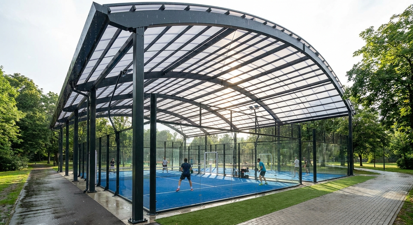 Outdoor padel court canopy