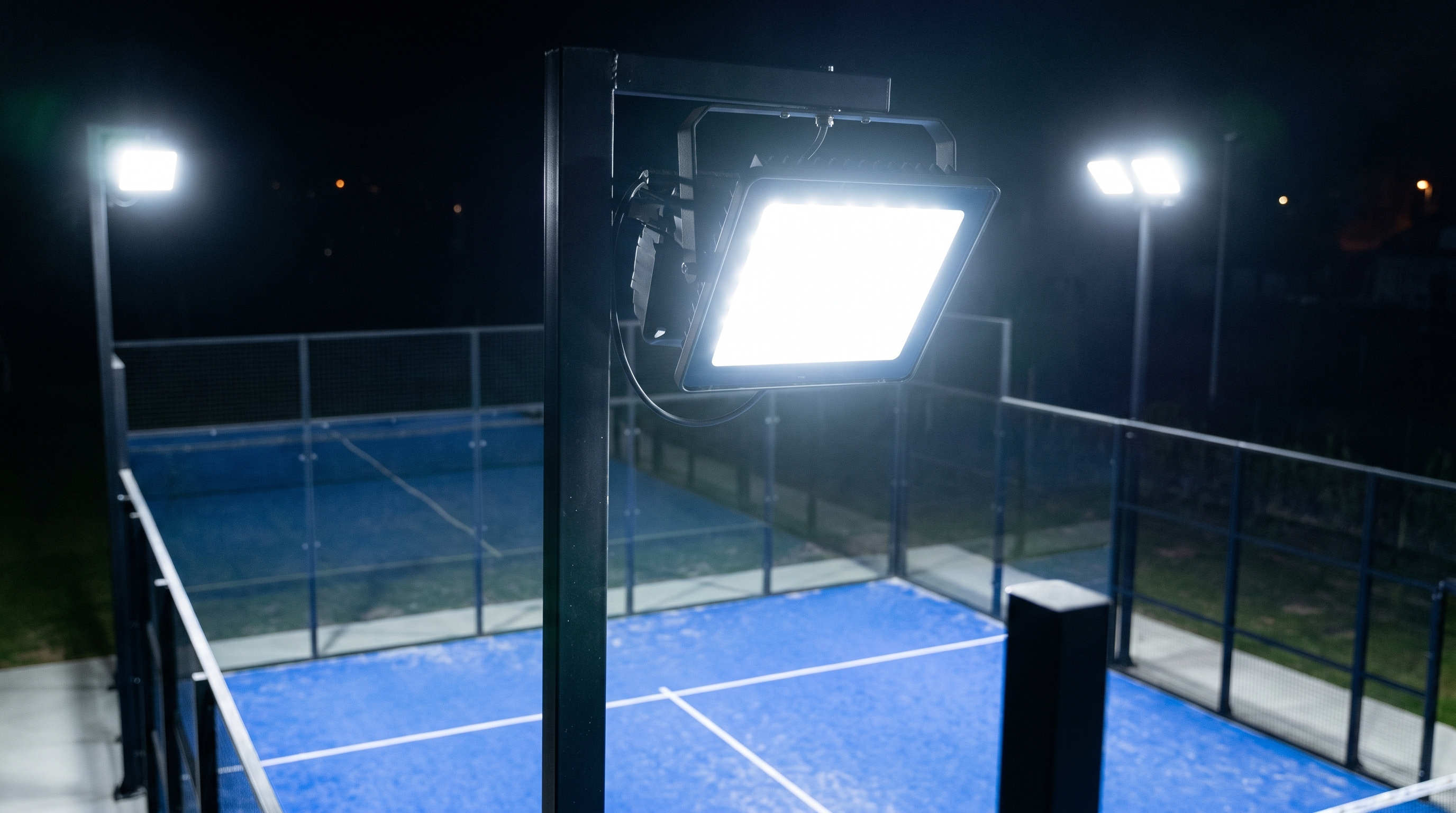 padel court night lighting