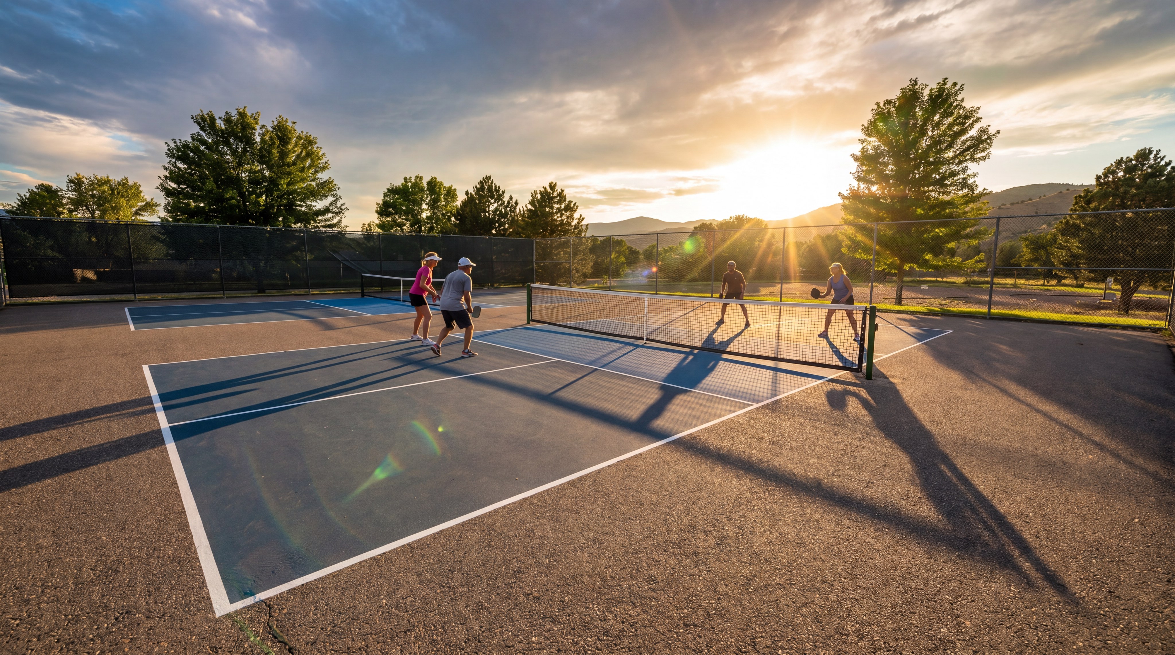 photorealistic pickleball court outdoor