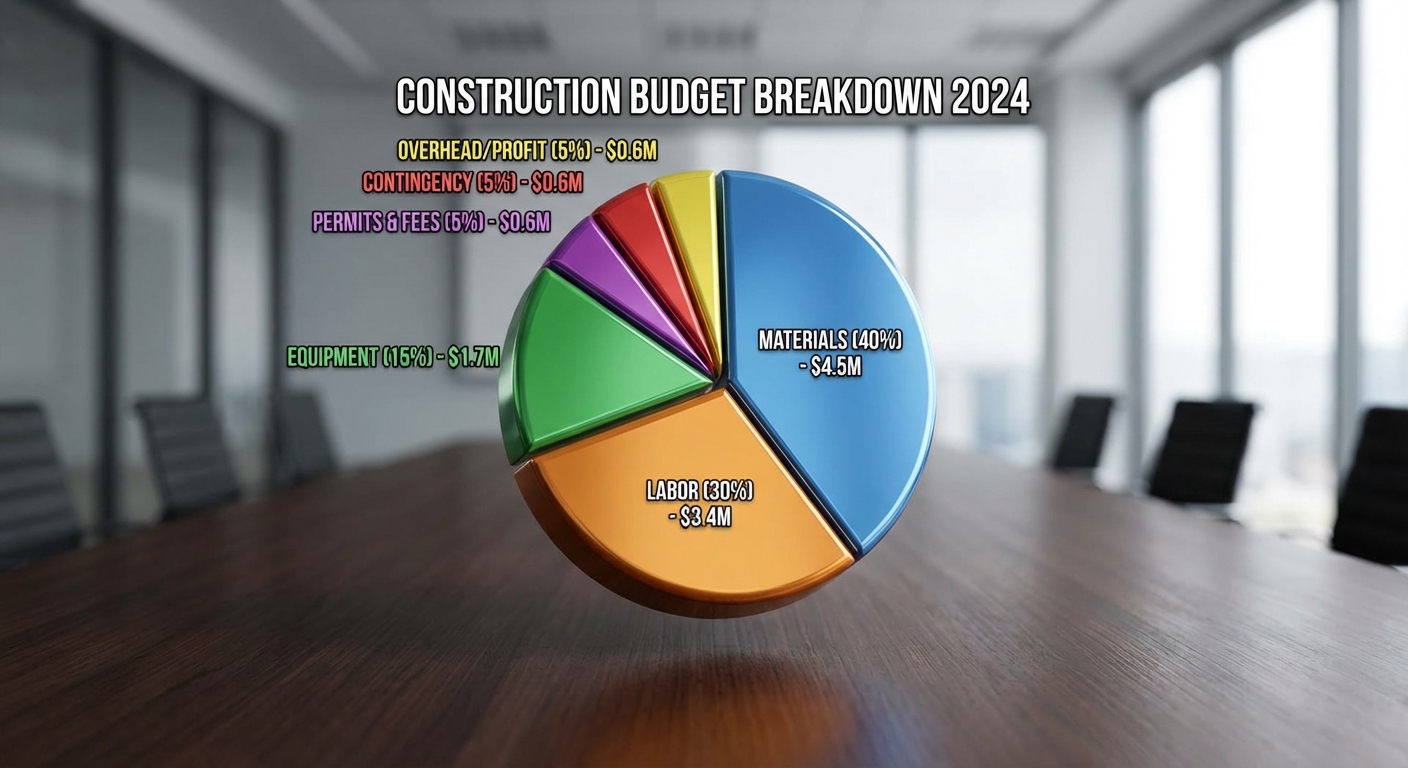 construction budget pie chart