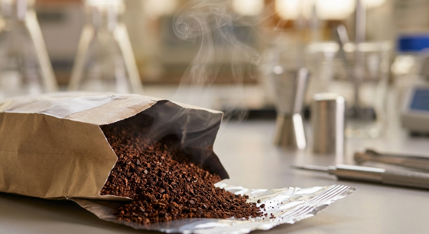 coffee beans macro laboratory shot