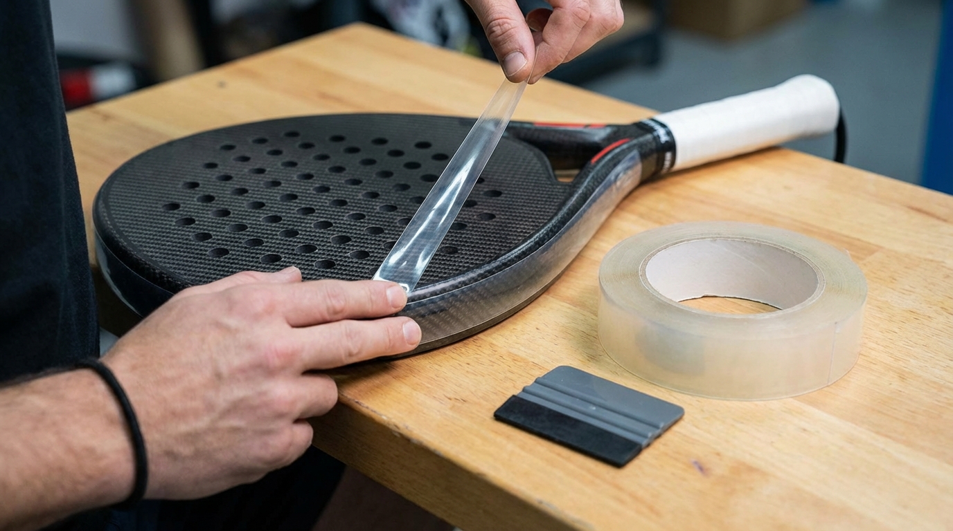 padel racket edge protector application