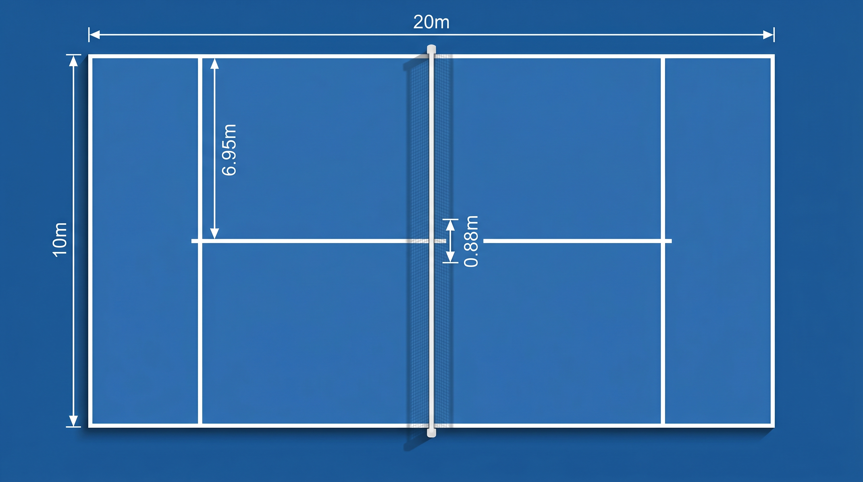 padel court technical diagram