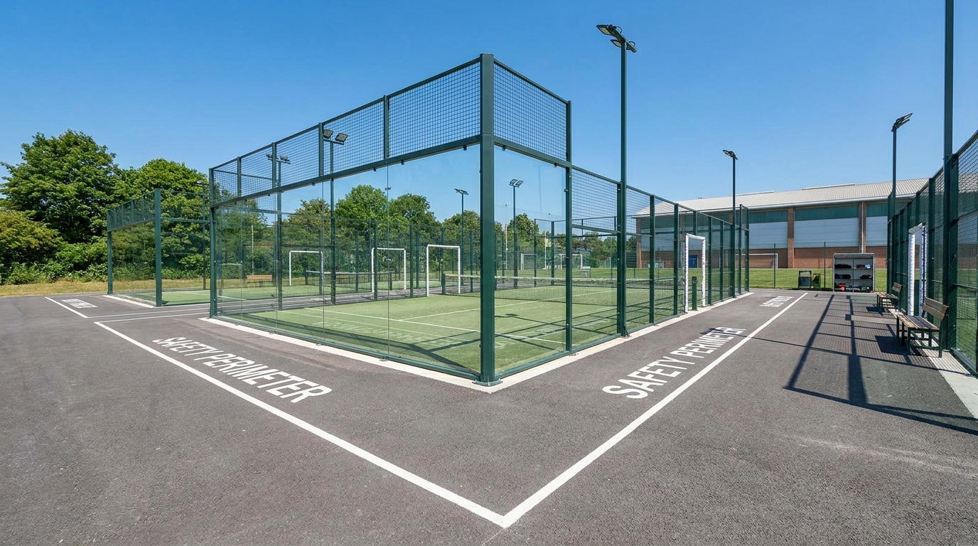 What space is needed for a panoramic padel court?