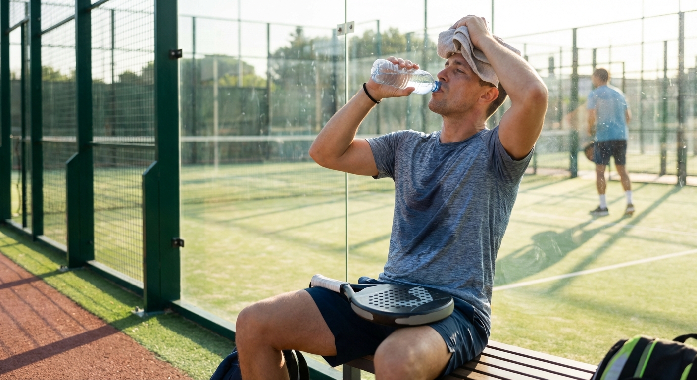 Athlete taking a hydration break