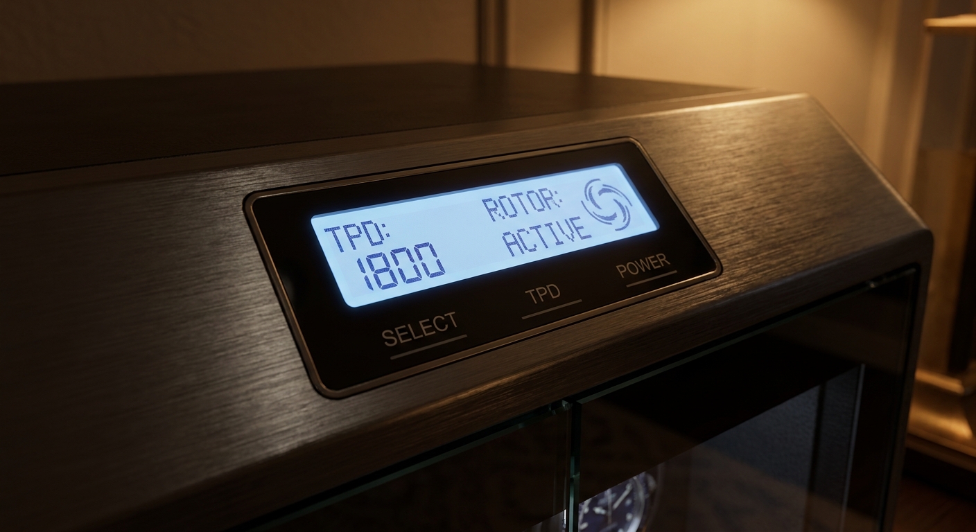 LCD panel showing TPD and rotor status