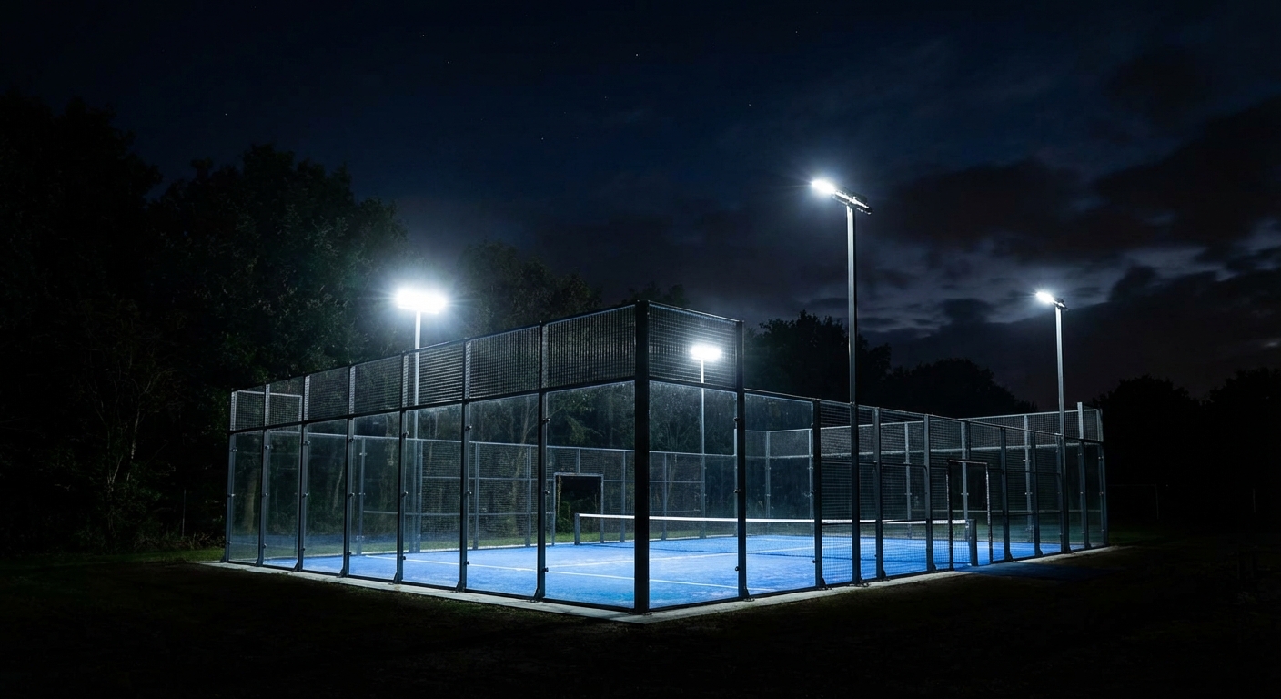 padel court night lighting