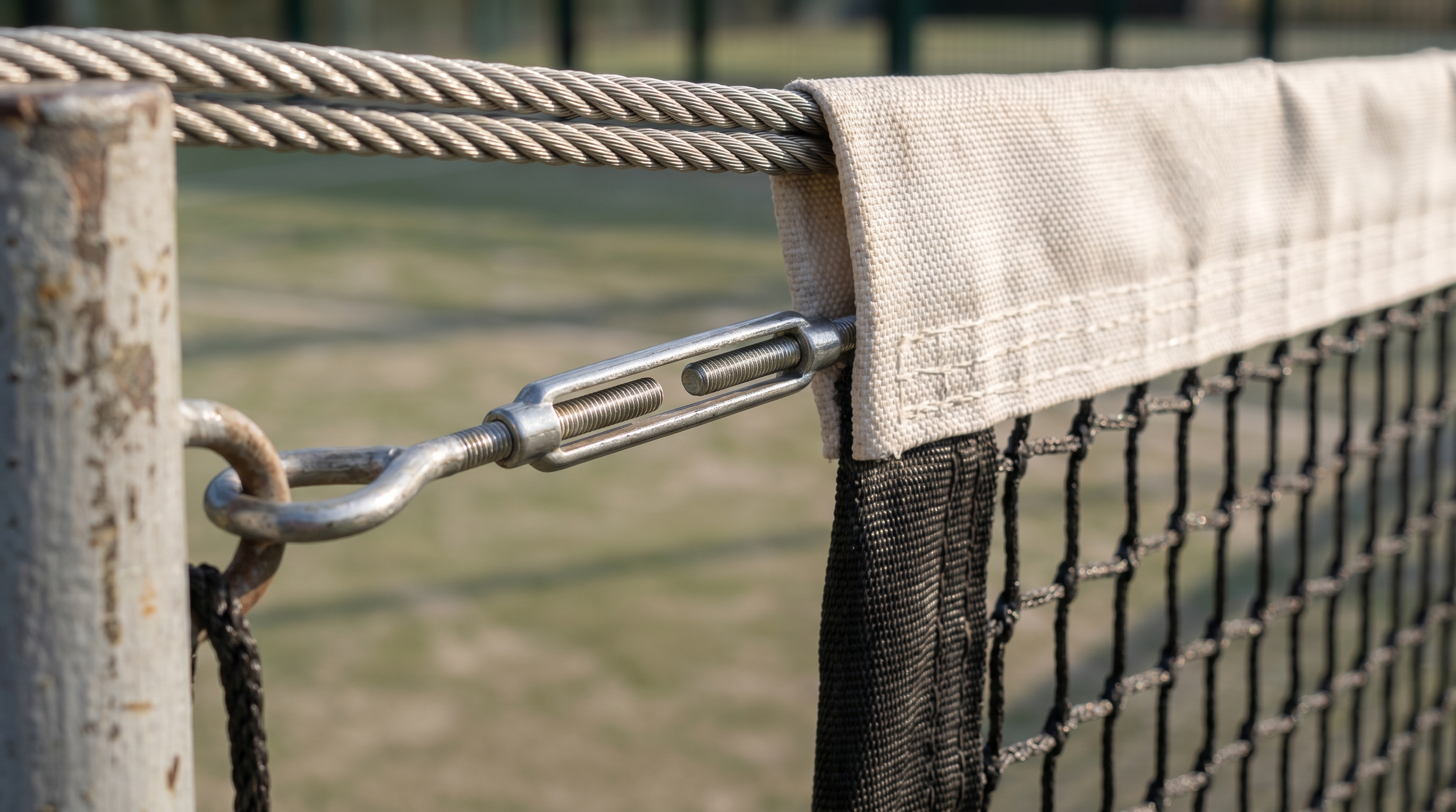Professional padel net and tensioning equipment