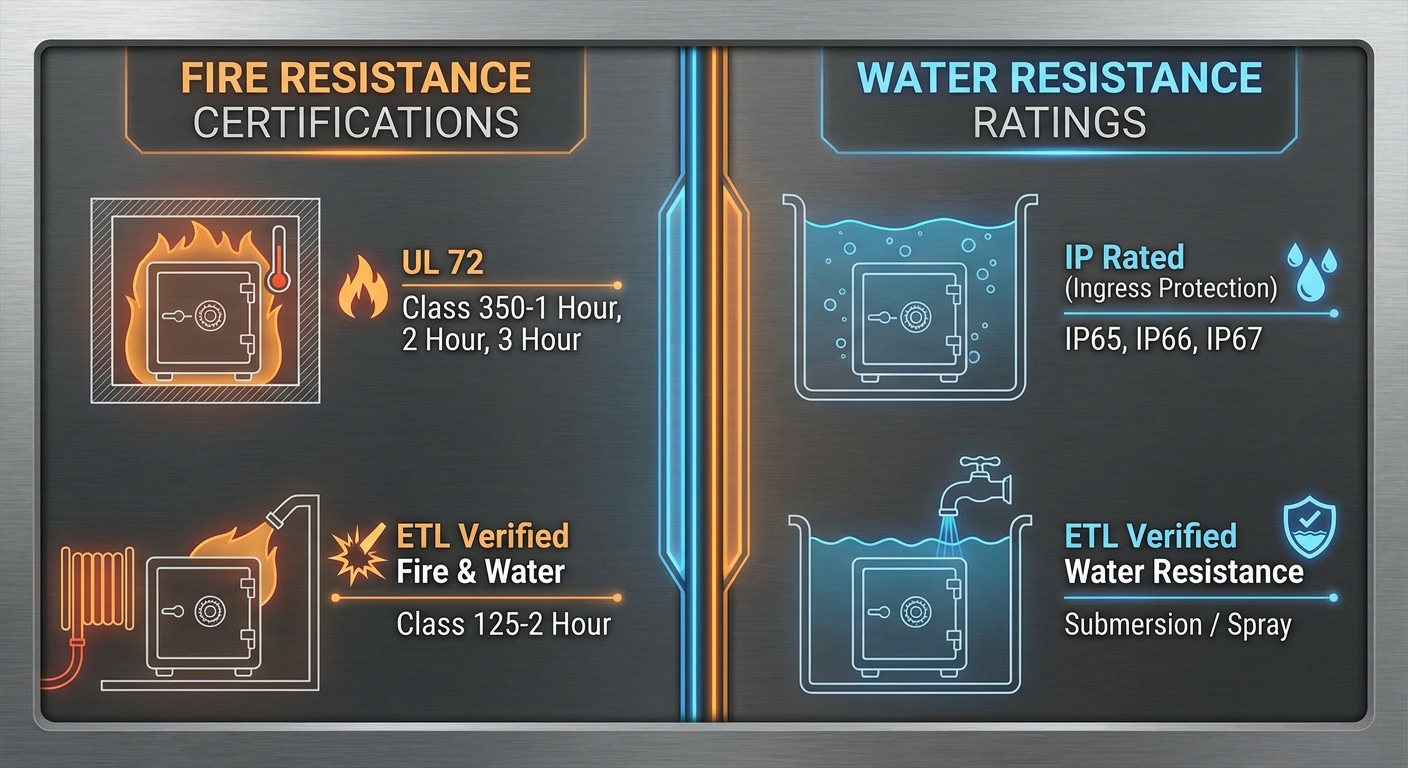 fire water resistance certification infographic