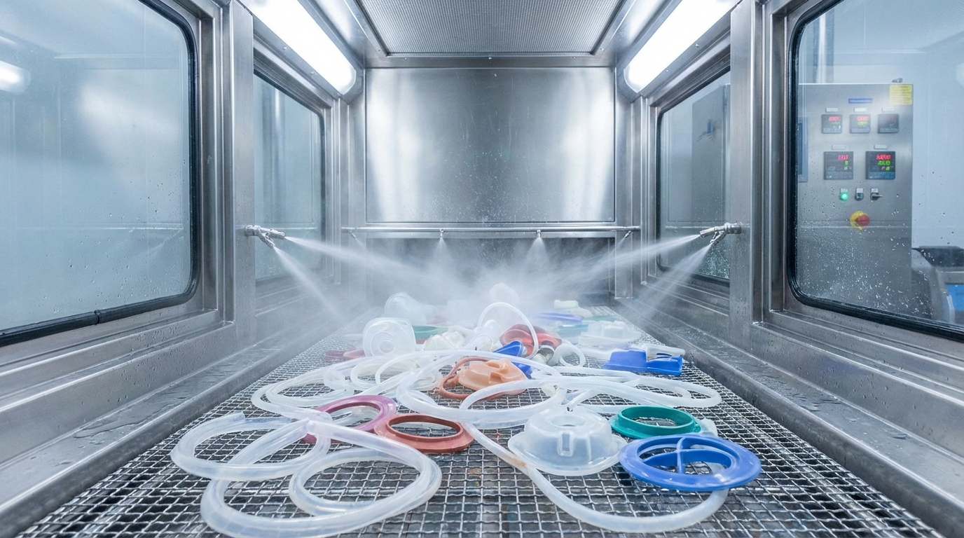 Industrial silicone cleaning process