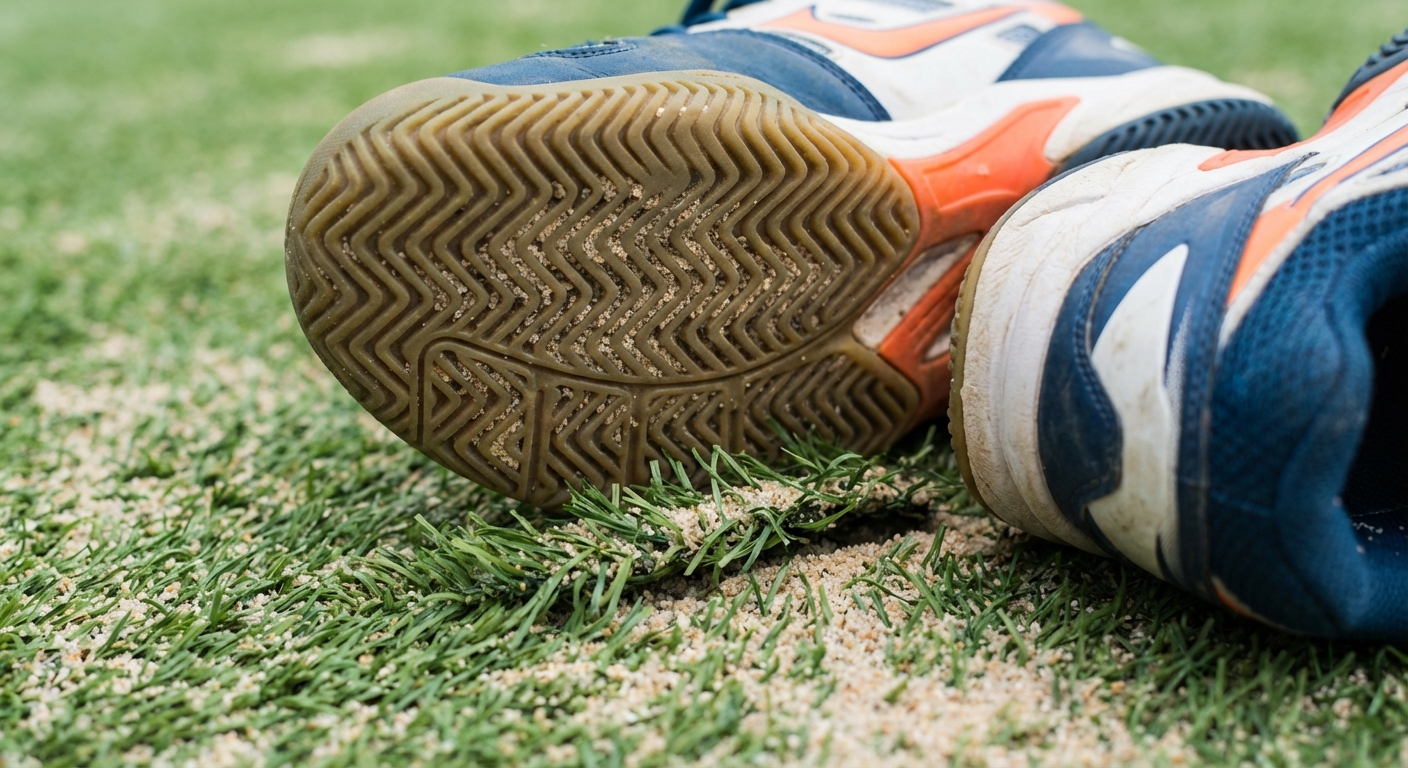 Padel shoes court surface closeup
