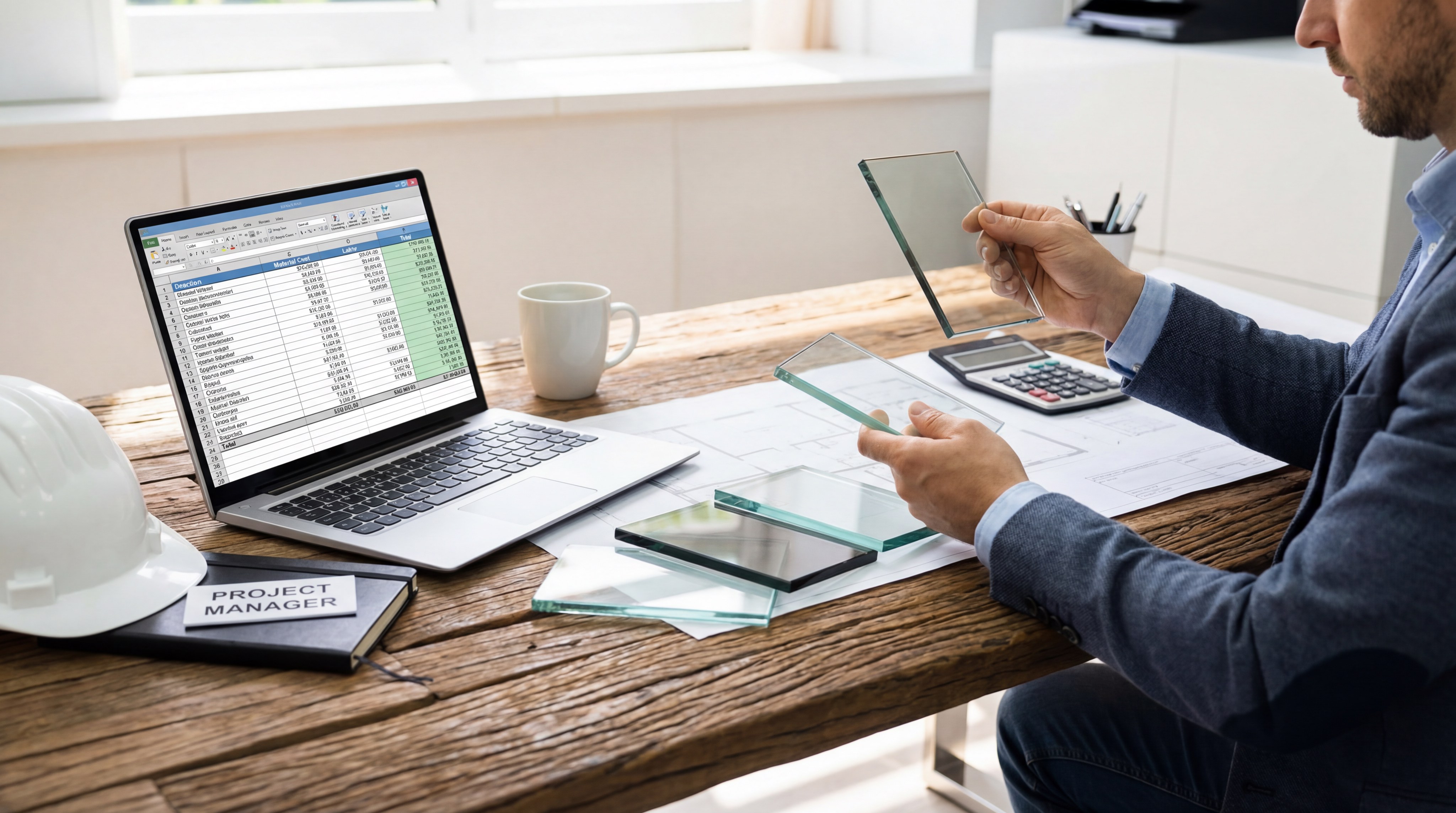 Quantity surveyor glass samples pricing