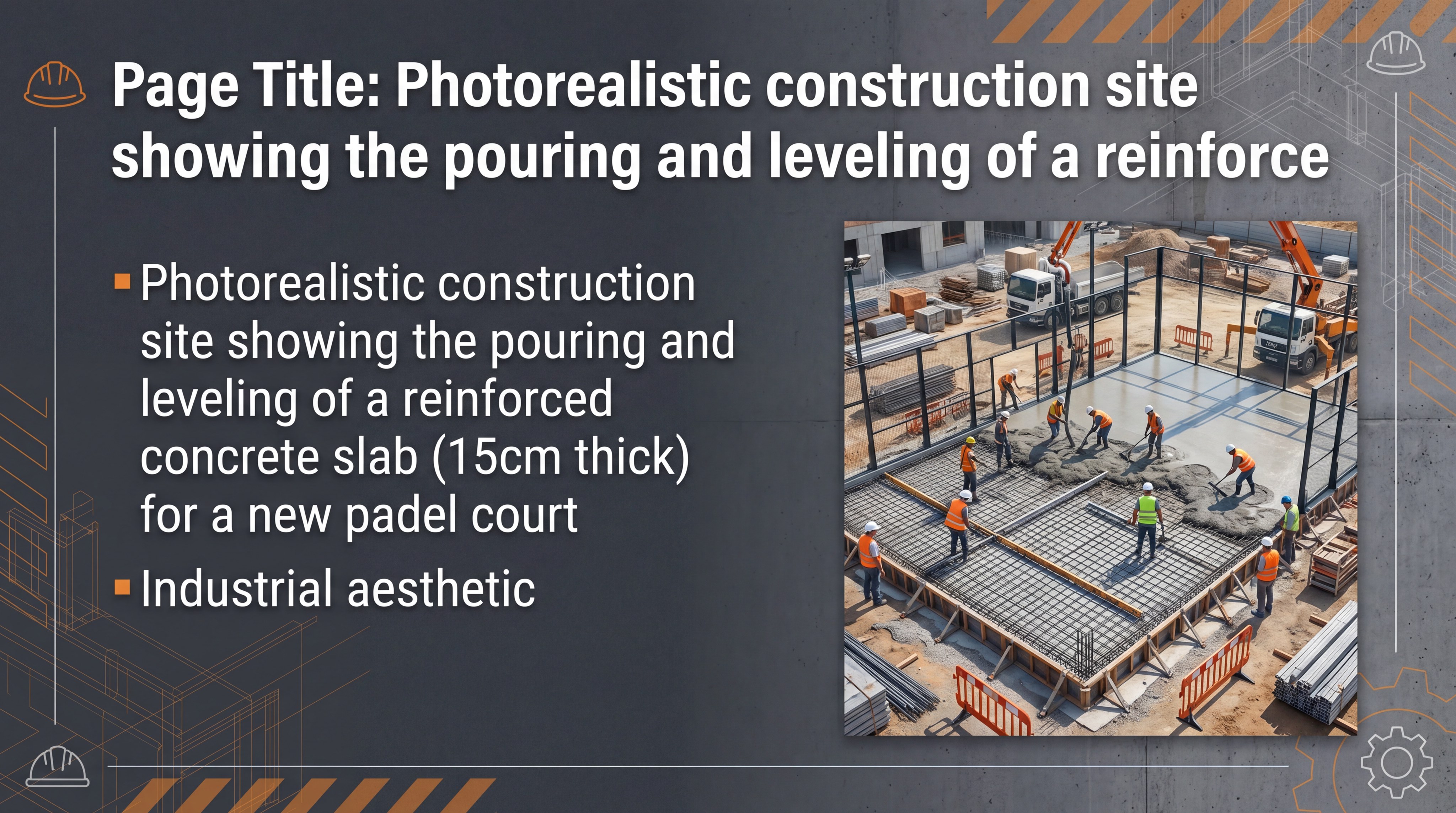 concrete slab pouring padel court