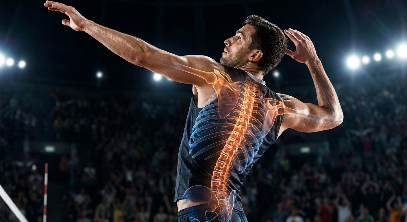 overhead hit anatomical torso rotation