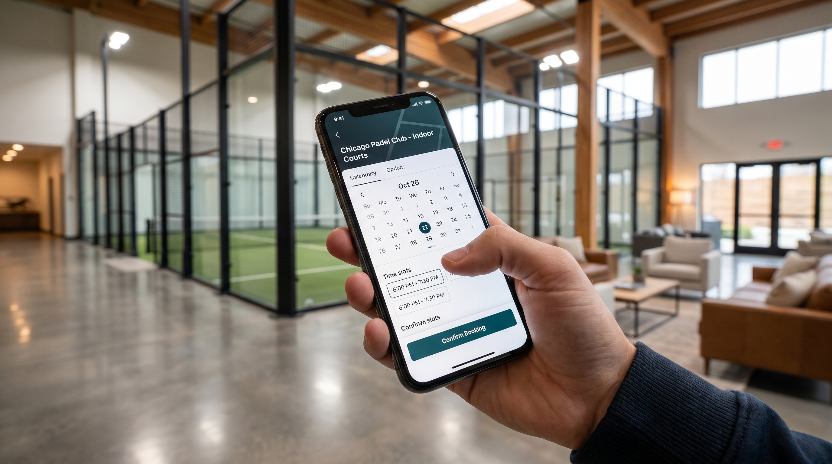 mobile padel court booking app